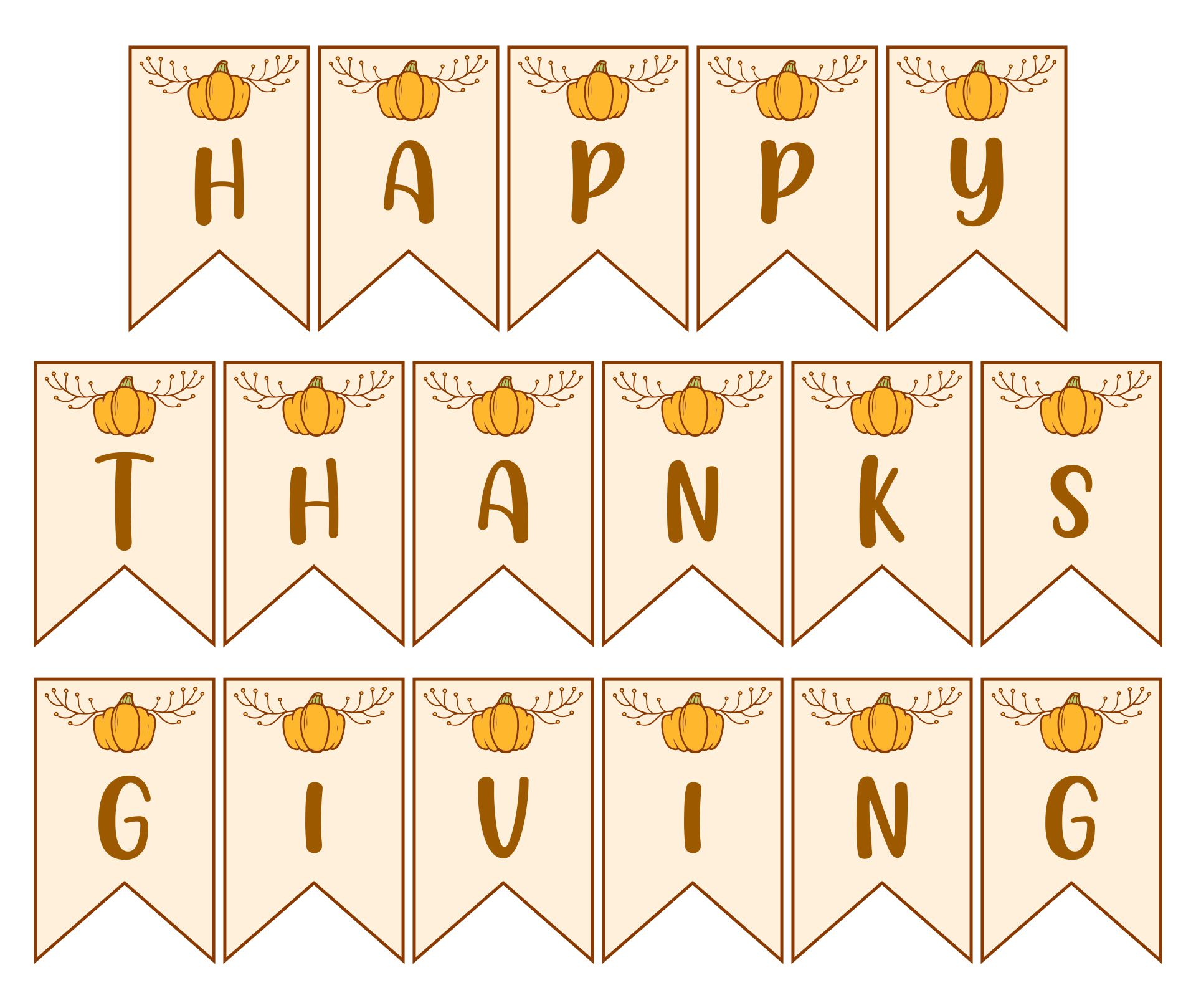 Happy Thanksgiving Banner - 10 Free PDF Printables | Printablee