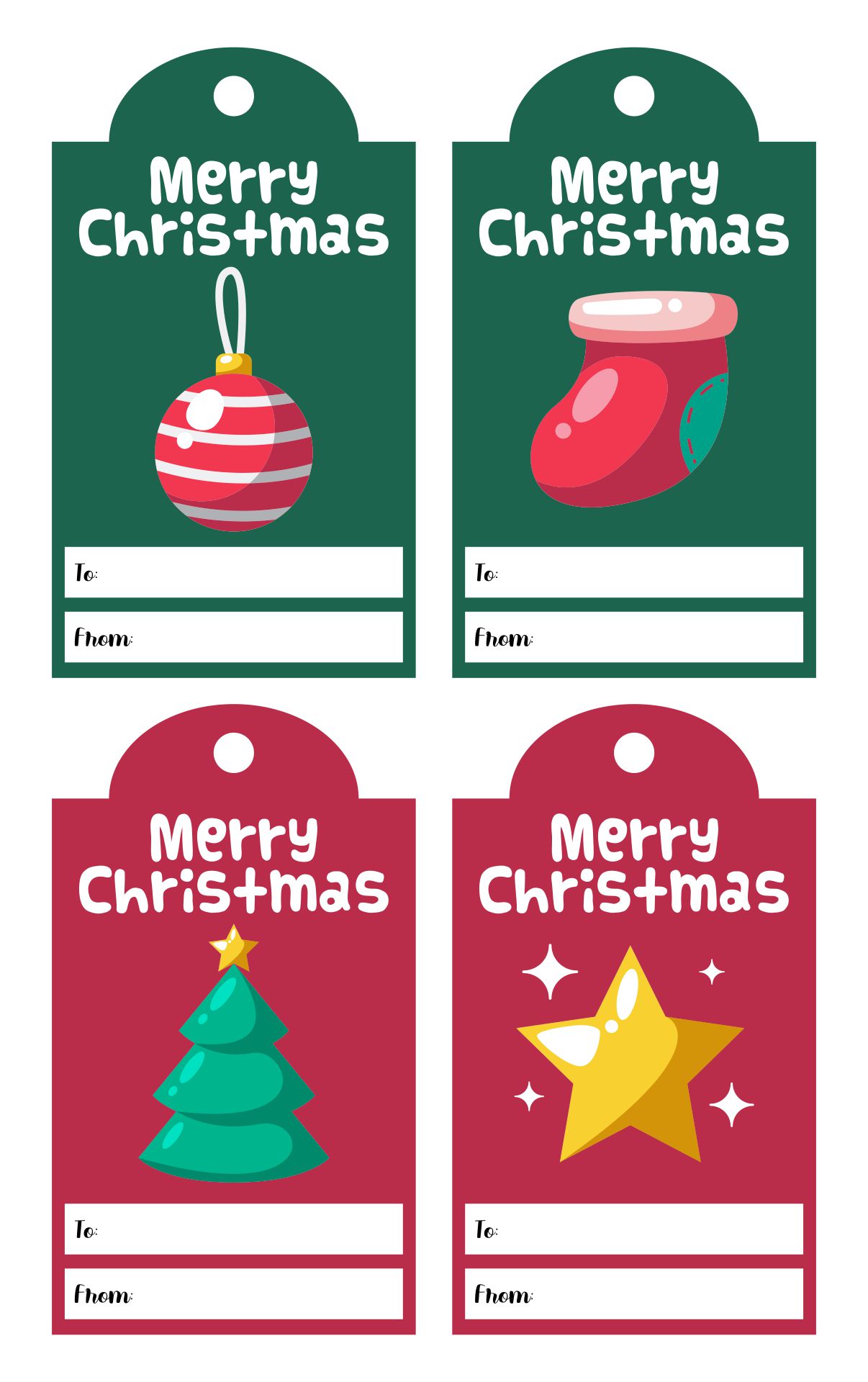 10 Best Oversized Christmas Tags Printable PDF for Free at Printablee