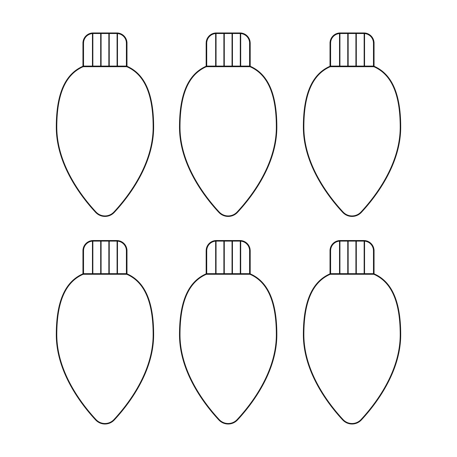 Blank Christmas Light Bulb Template