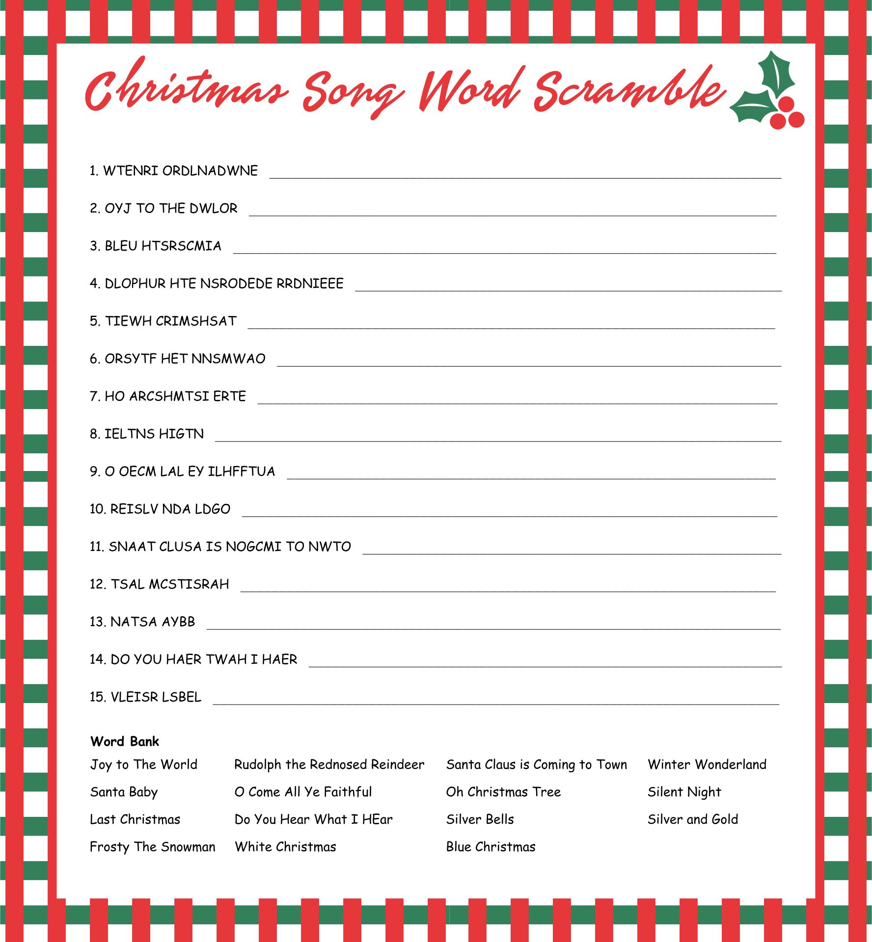 10 Best Printable Christmas Song Scramble PDF For Free At Printablee 10 Best Printable Christmas Song Scramble PDF For Free At Printablee