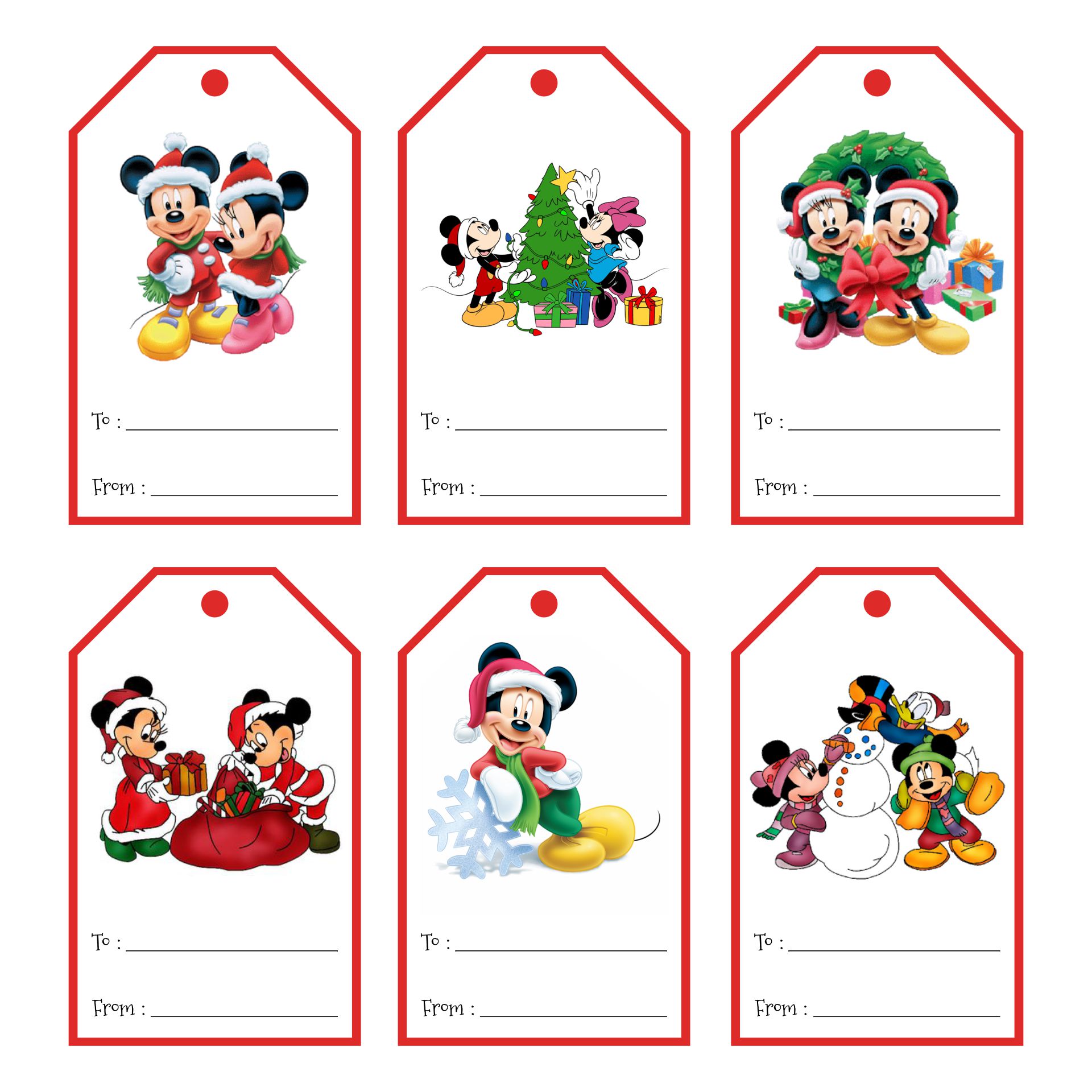 Free Printable Disney Christmas Gift Tags Free Printable Disney Christmas Gift Tags