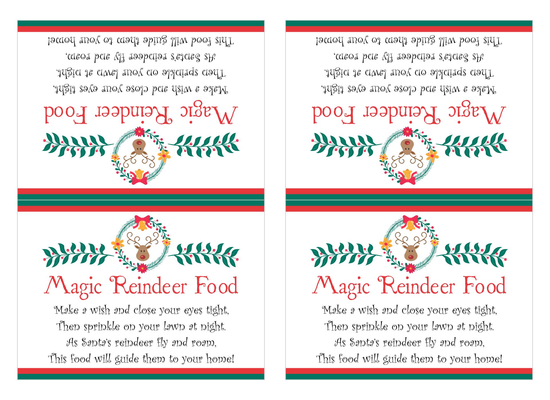 Reindeer Food Poem Labels - 11 Free PDF Printables | Printablee