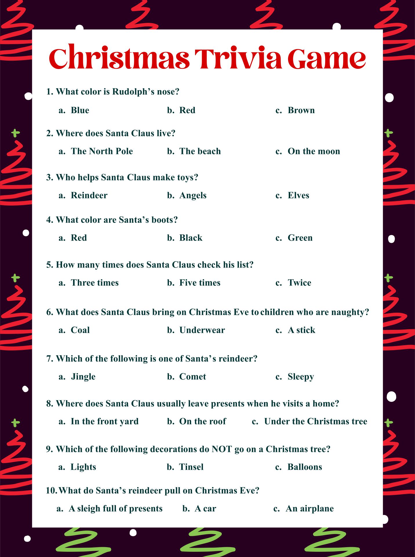 14 Best Printable Christmas Trivia Questions Answers PDF for Free at ...