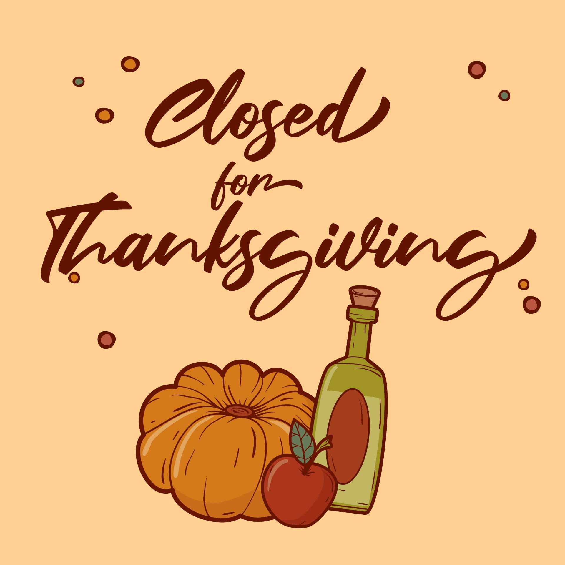 Closed Thanksgiving Sign Template