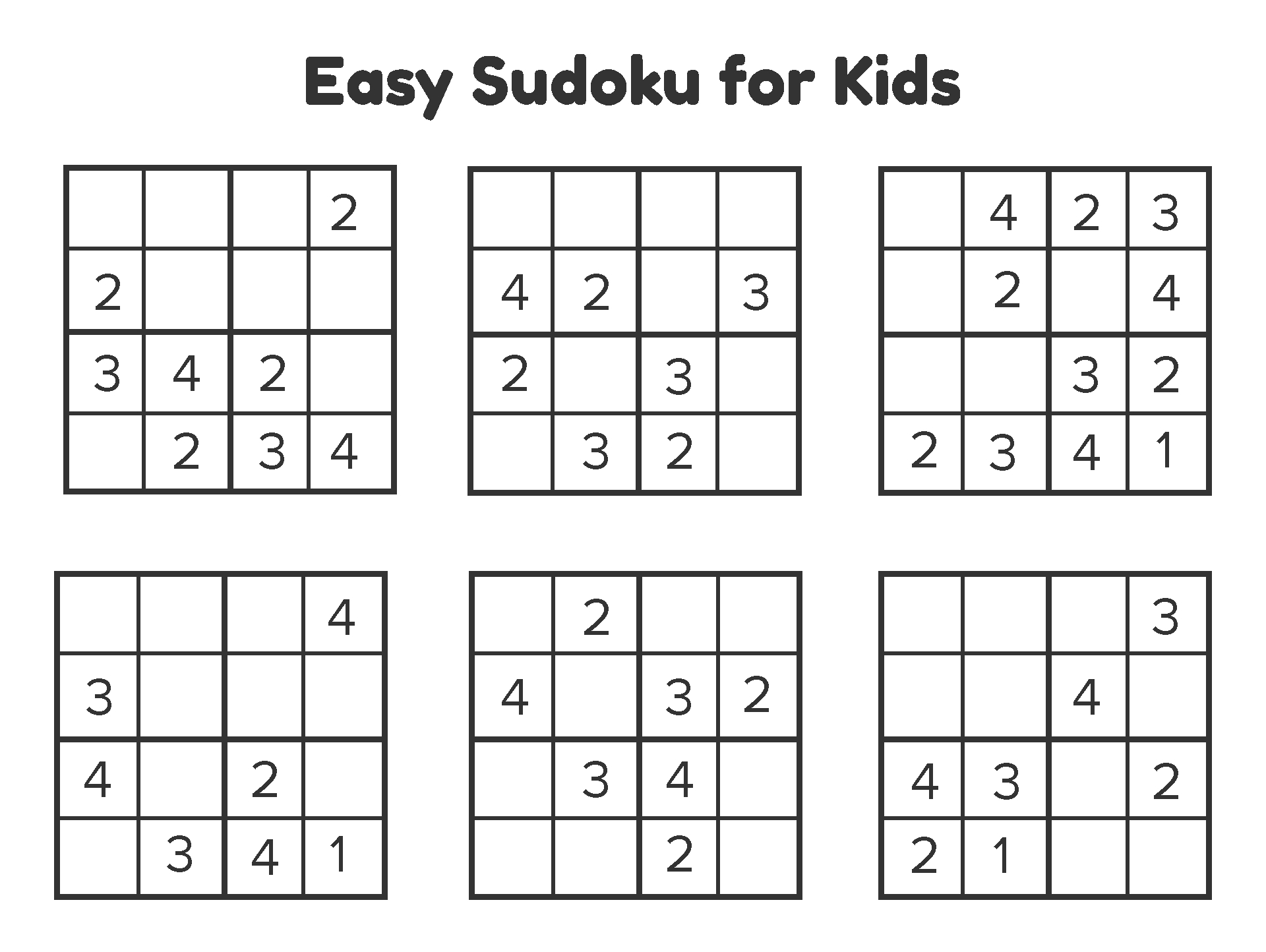 Grade 1 Sudoku For Kids Printable Free Printable Templates