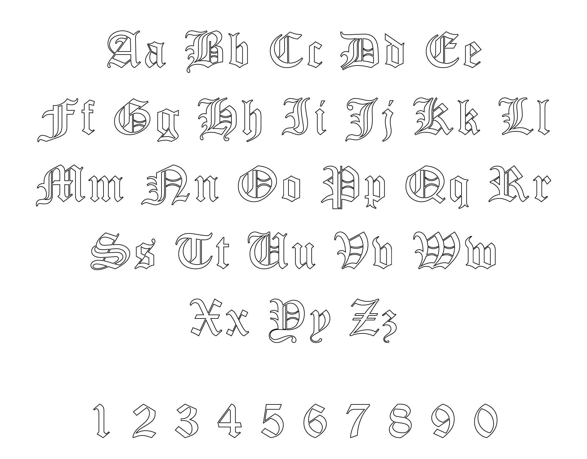 Printable Old English Alphabet Stencil I Free Printable Letter Stencils