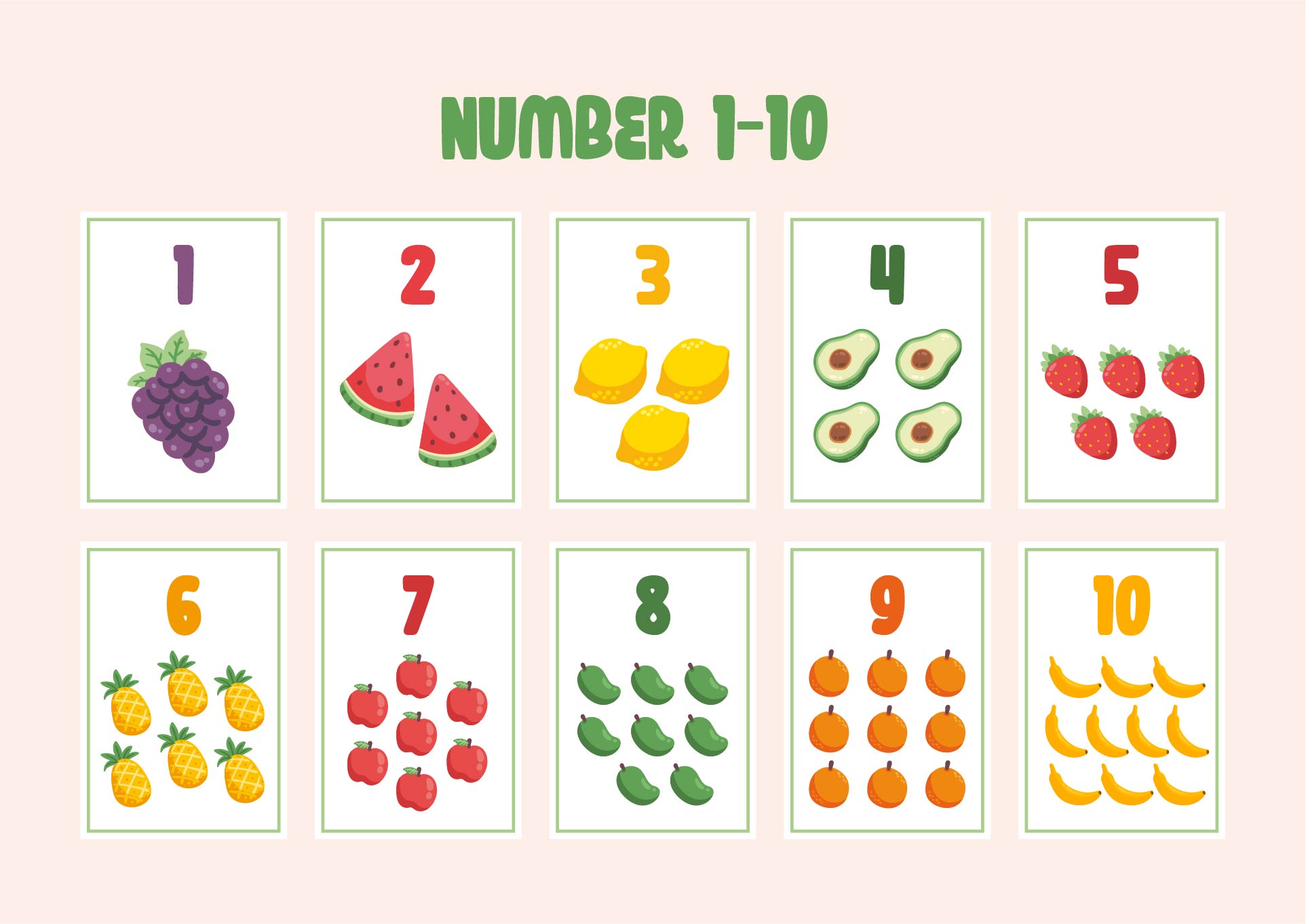 Printable Number Cards 1 10 With Pictures Printable 41 OFF