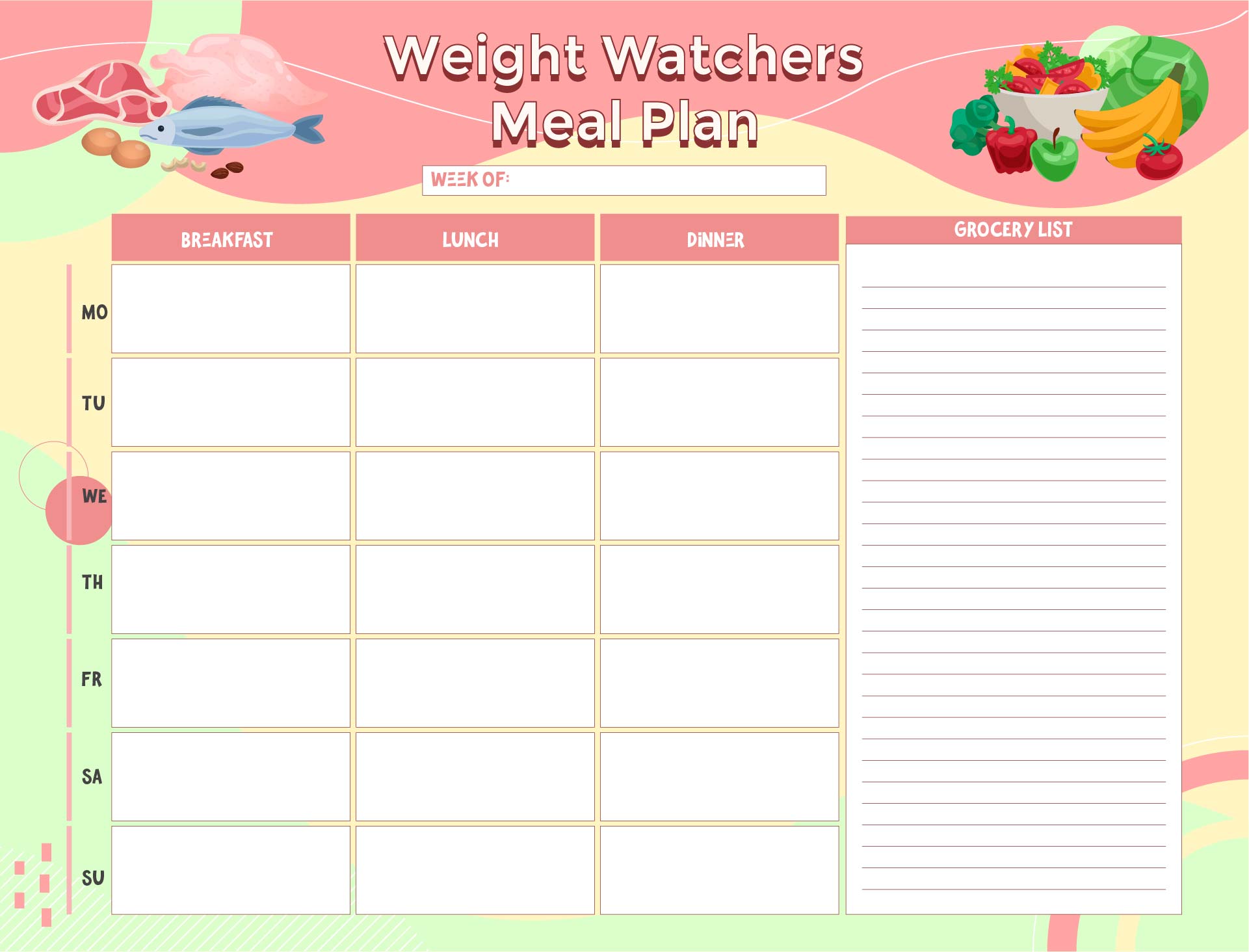 10 Best Weight Watchers Printable Sheets PDF for Free at Printablee