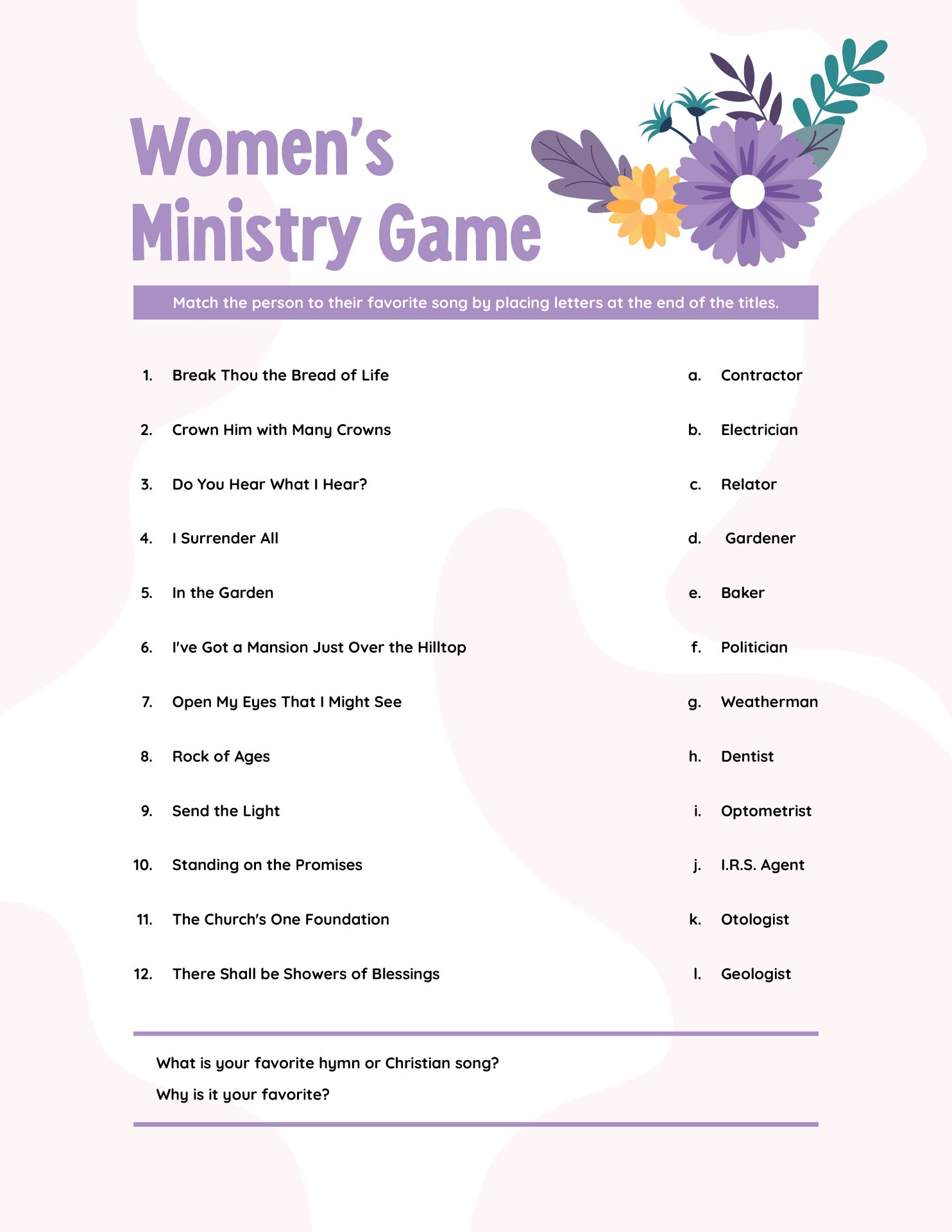 Free Printables For Womens Ministry