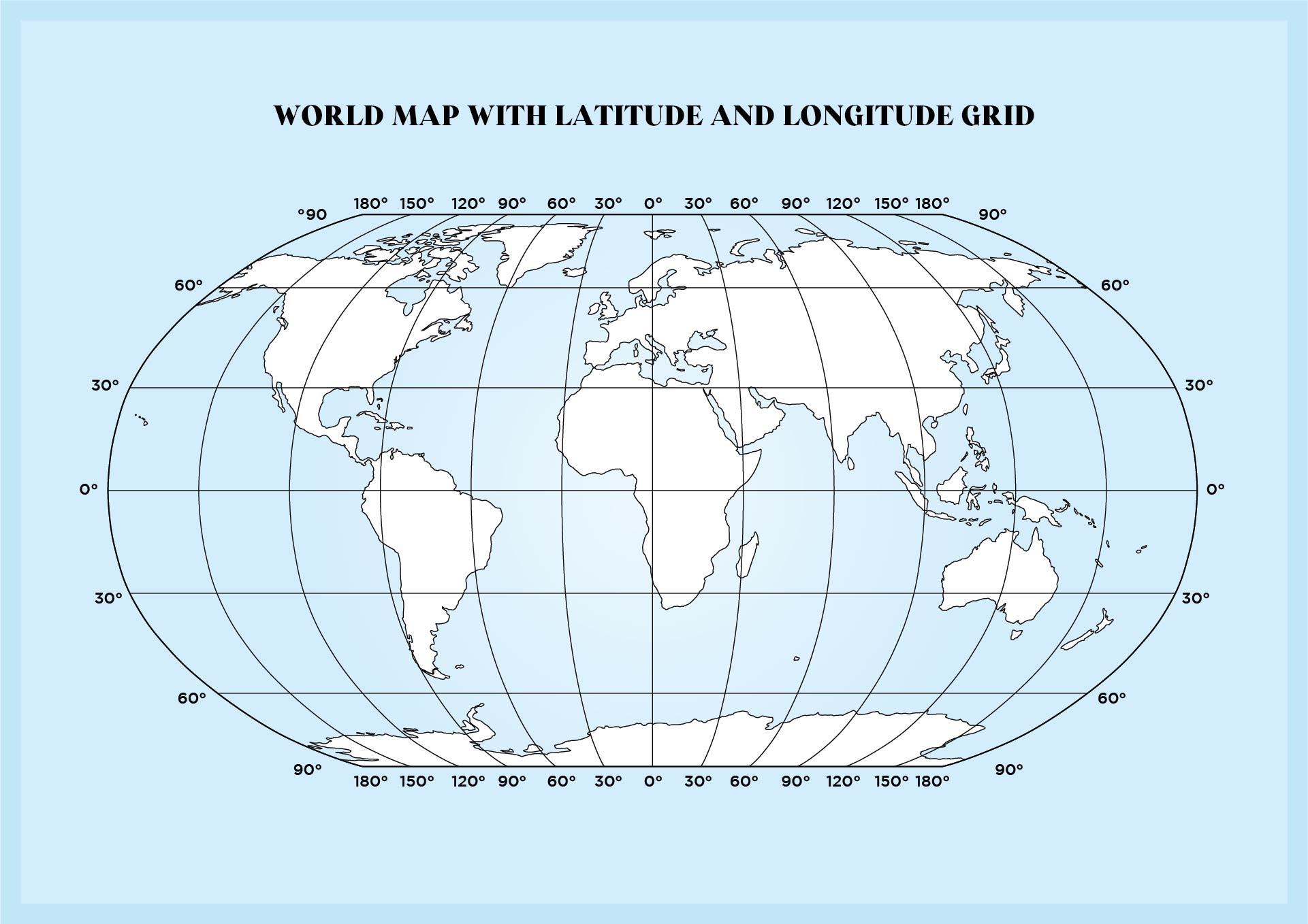 World Map With Coordinates Printable