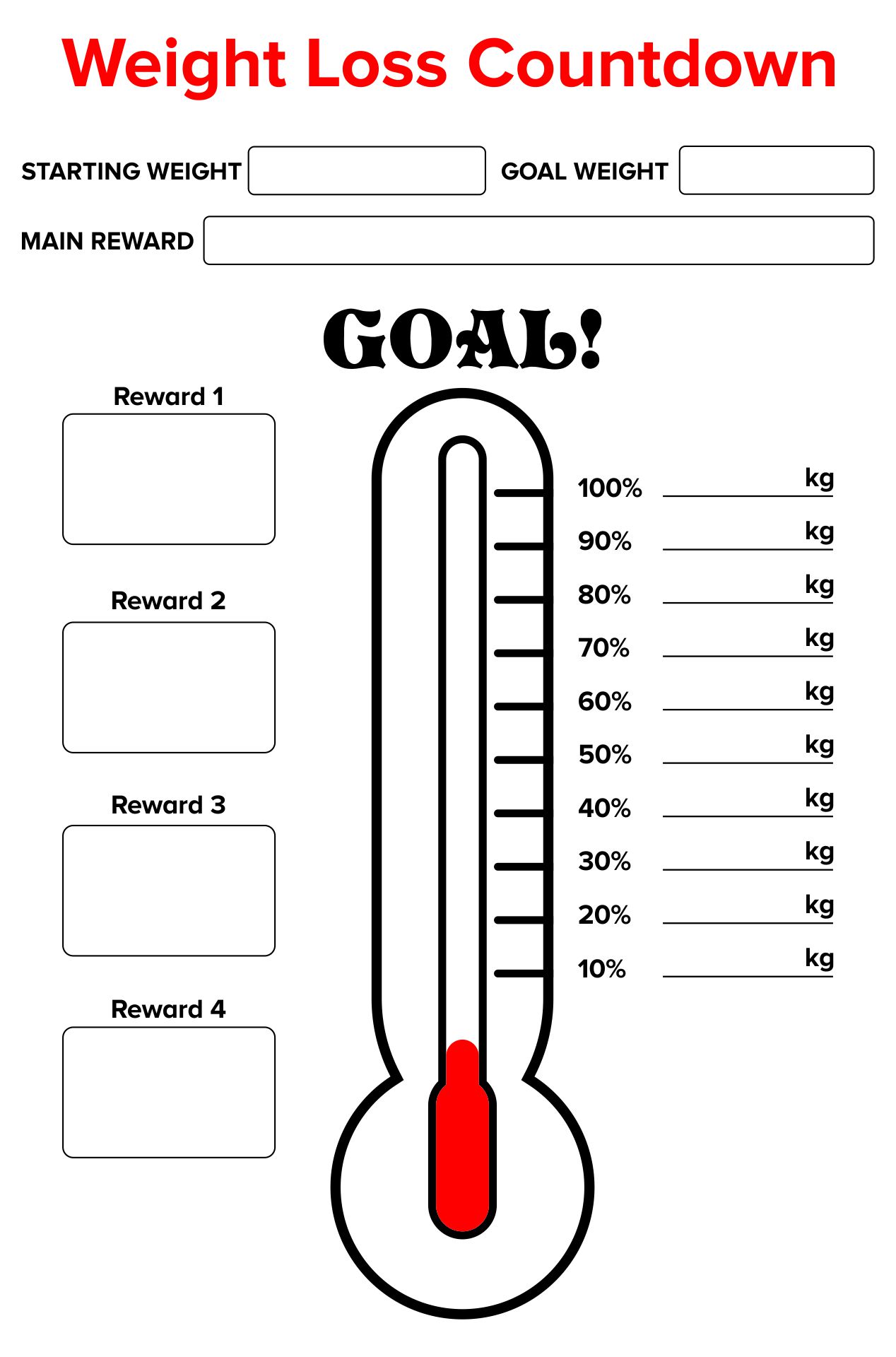 10 Best Weight Loss Thermometer Printable Printablee