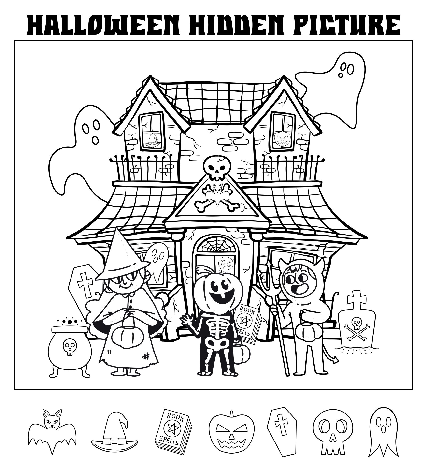 15 Best Printable Halloween Hidden Objects PDF for Free at Printablee