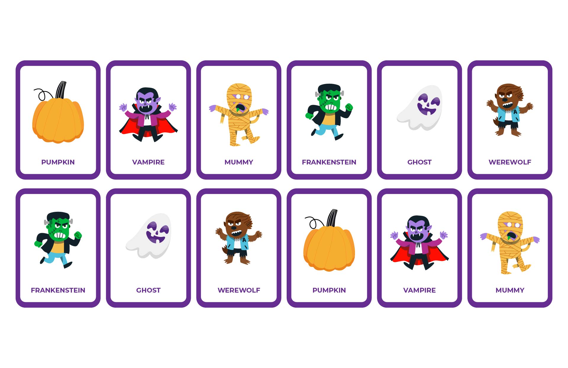 15 Best Free Printable Halloween Memory Game Printablee