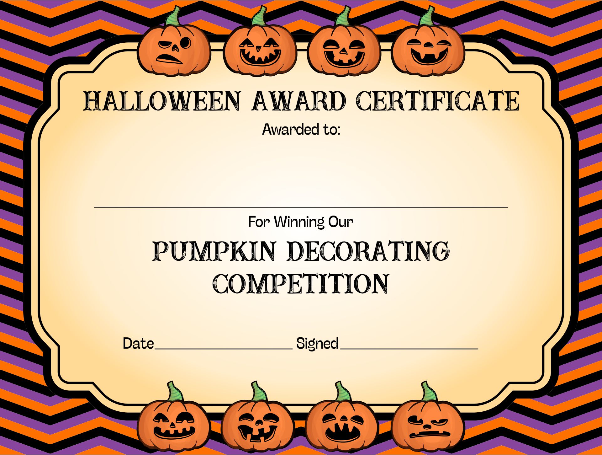 Halloween Gift Certificate Pumpkin Gift Certificate Template | My XXX ...