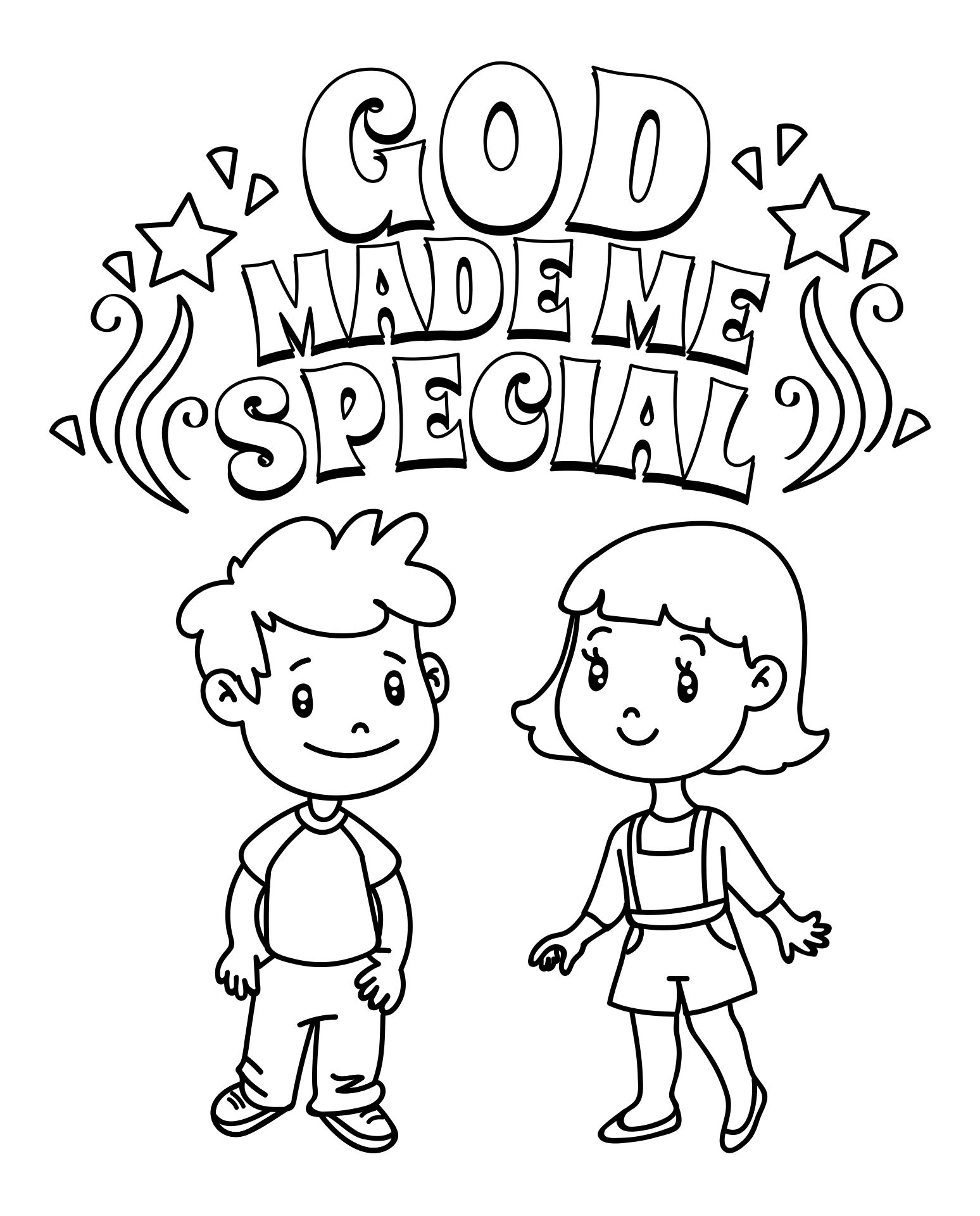 God Made Me Coloring Page