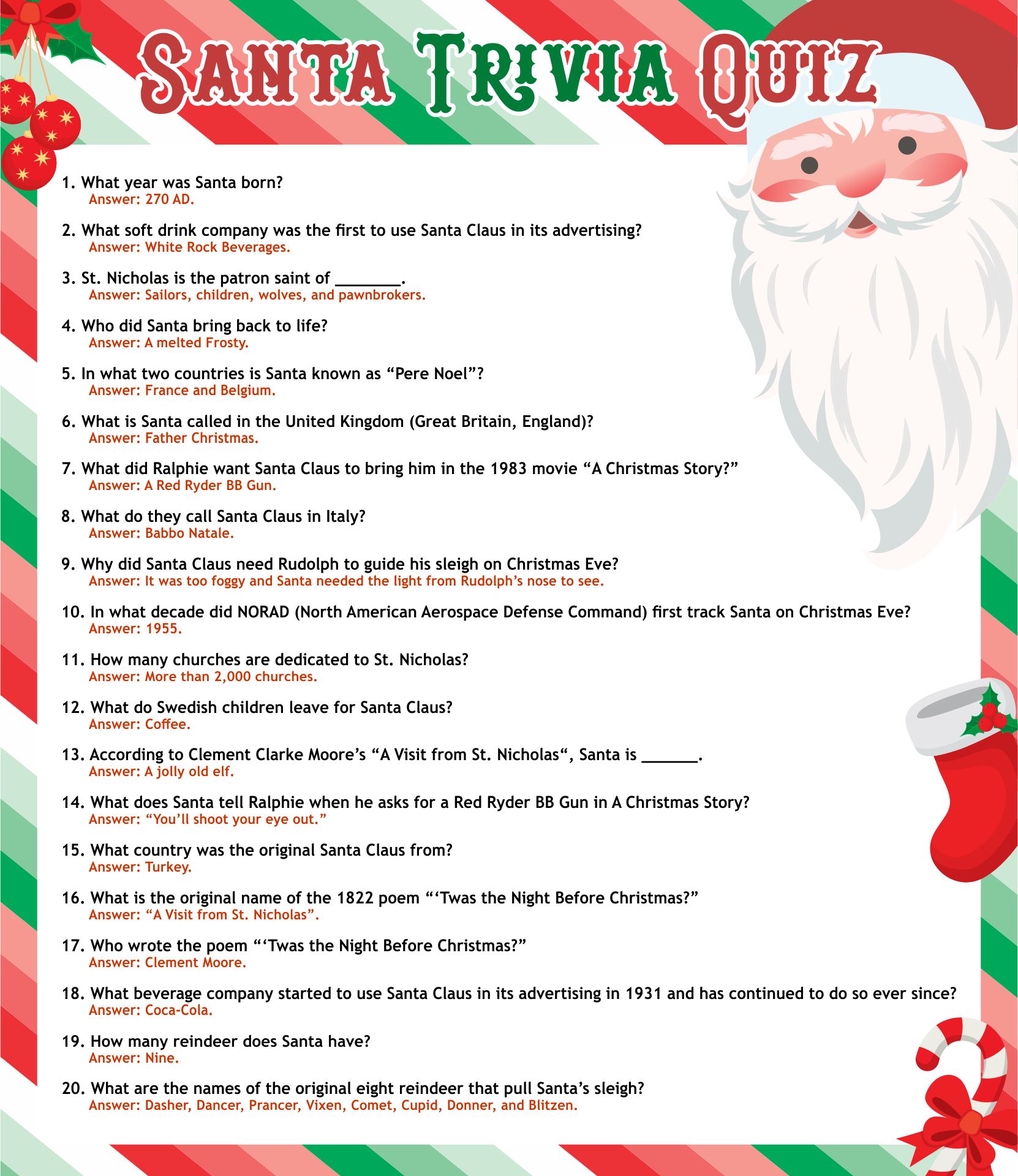 15 Best Free Printable Christmas Trivia Questions PDF for Free at ...