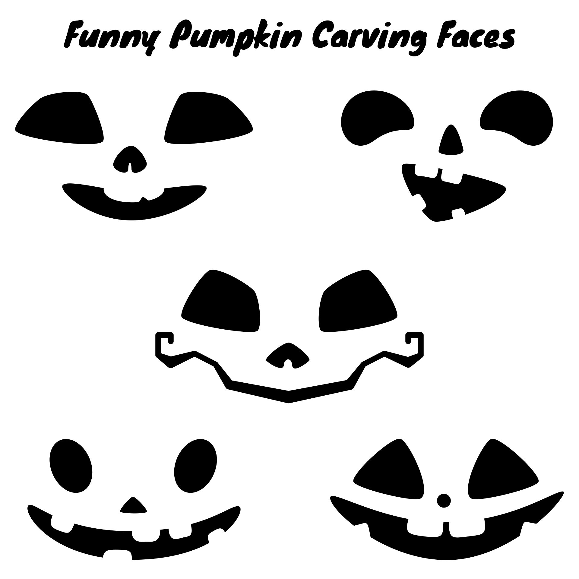 Funny Pumpkin Faces - 10 Free PDF Printables | Printablee