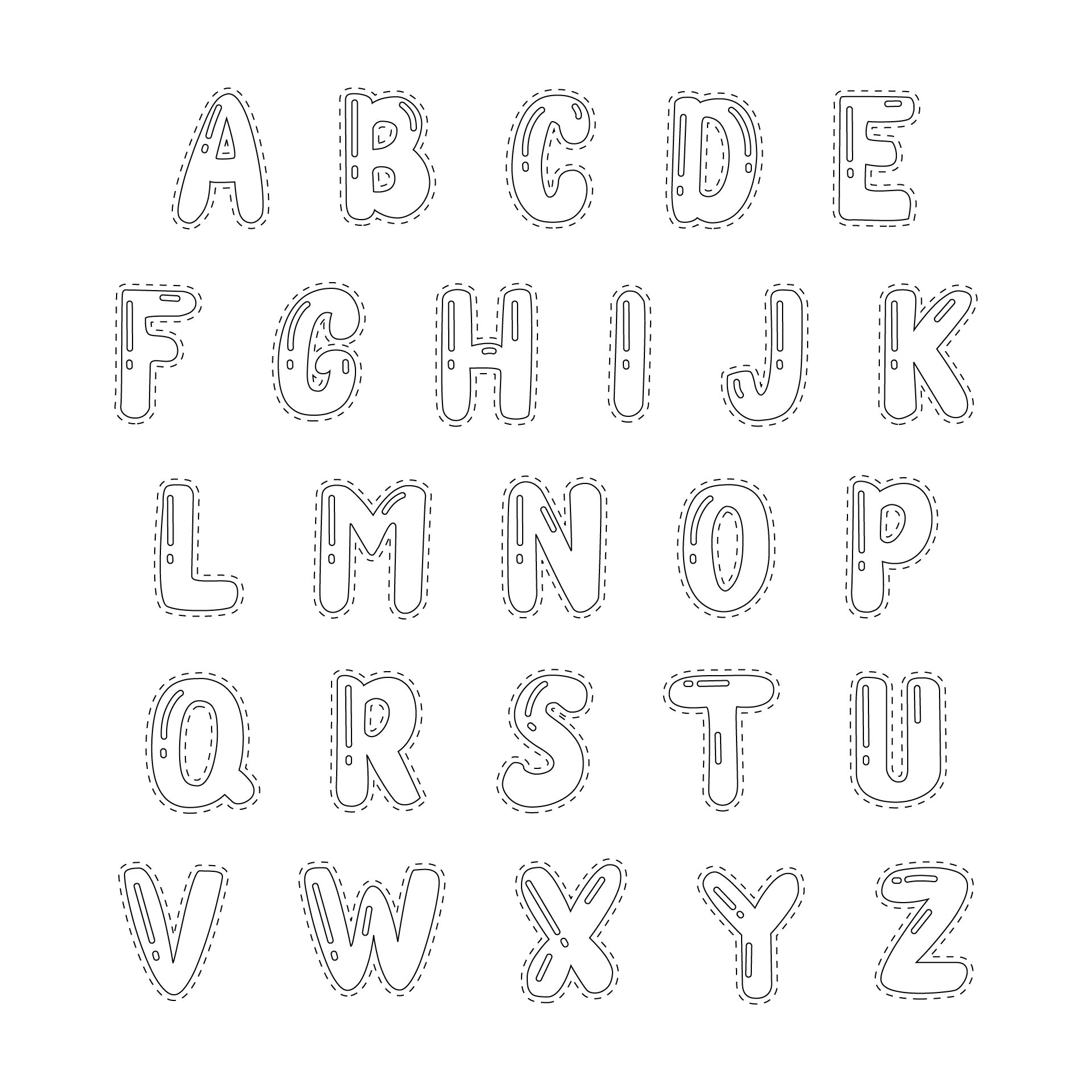6 Inch Bubble Letters - 20 Free PDF Printables | Printablee