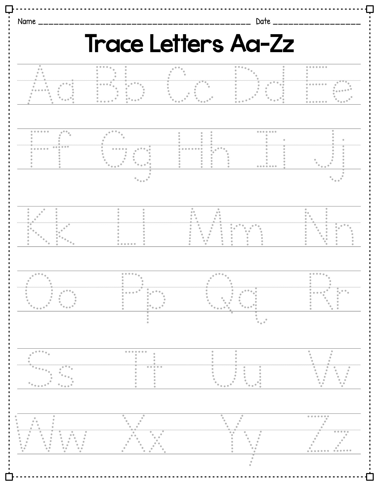 20 Best Free Printable Alphabet Tracing Letters PDF for Free at Printablee