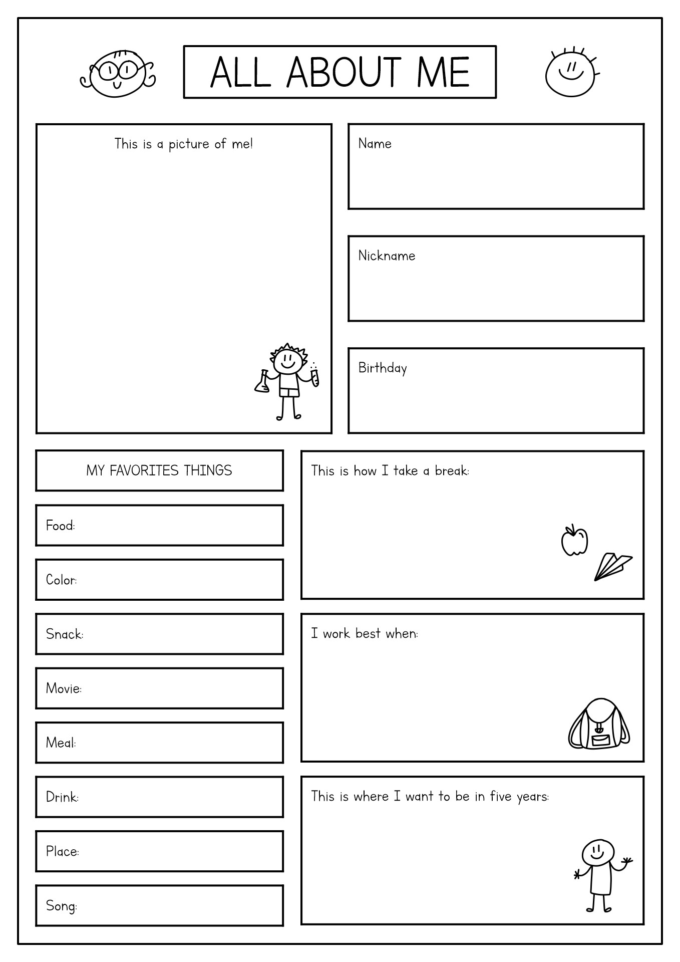 20 Best All About Me Worksheets Printables Free PDF for Free at Printablee