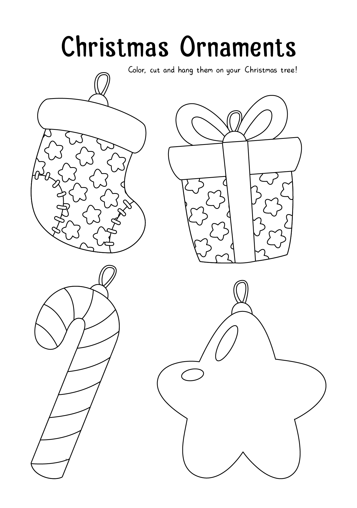 Preschool Christmas Ornaments - 10 Free PDF Printables | Printablee