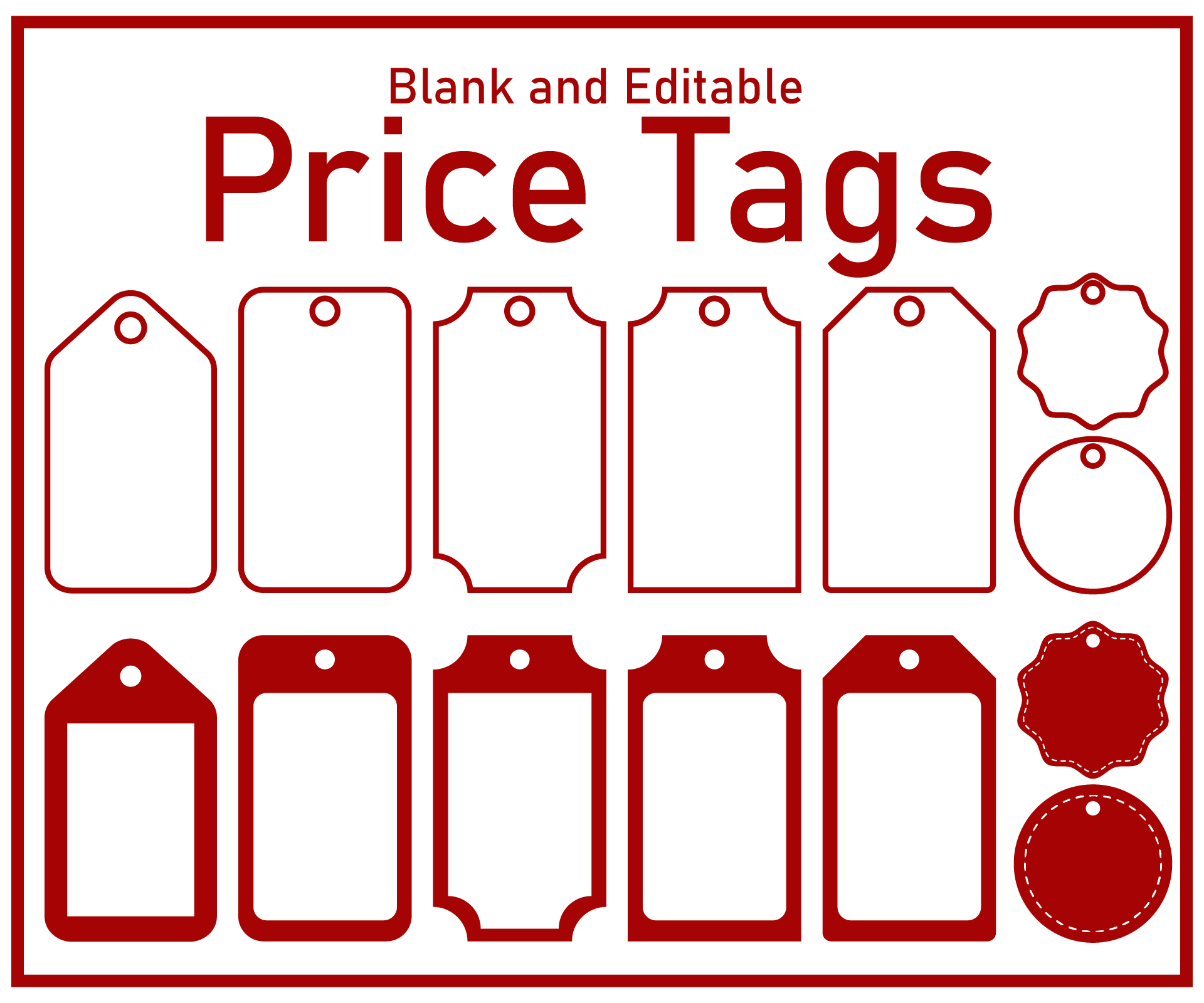 Price Tag Templates Printable Price Tag Templates Printable