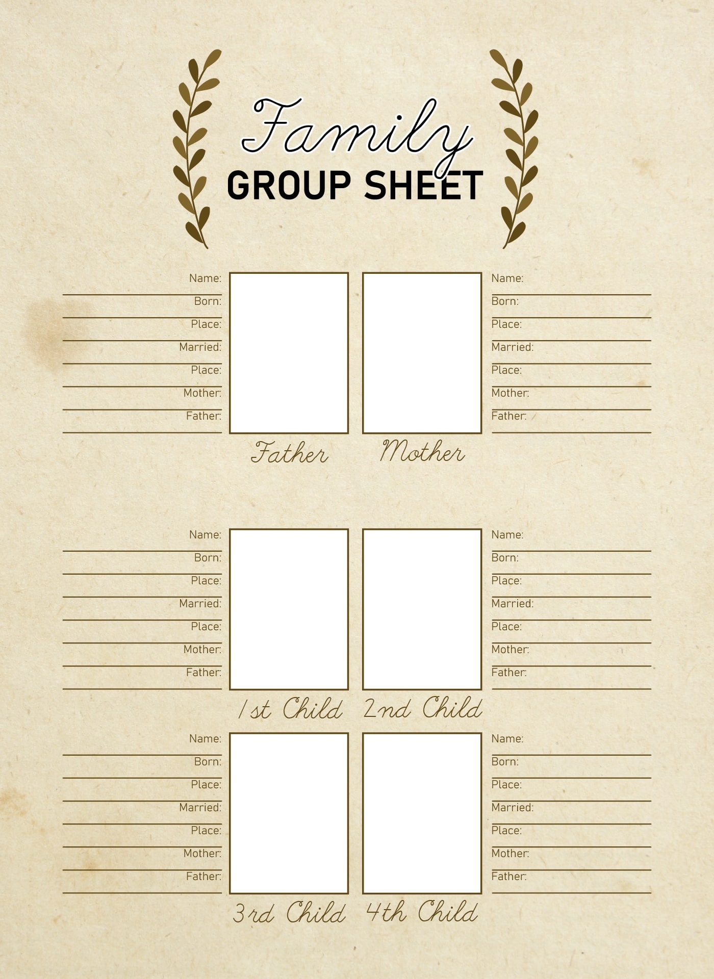 Family Group Sheets - 10 Free PDF Printables | Printablee