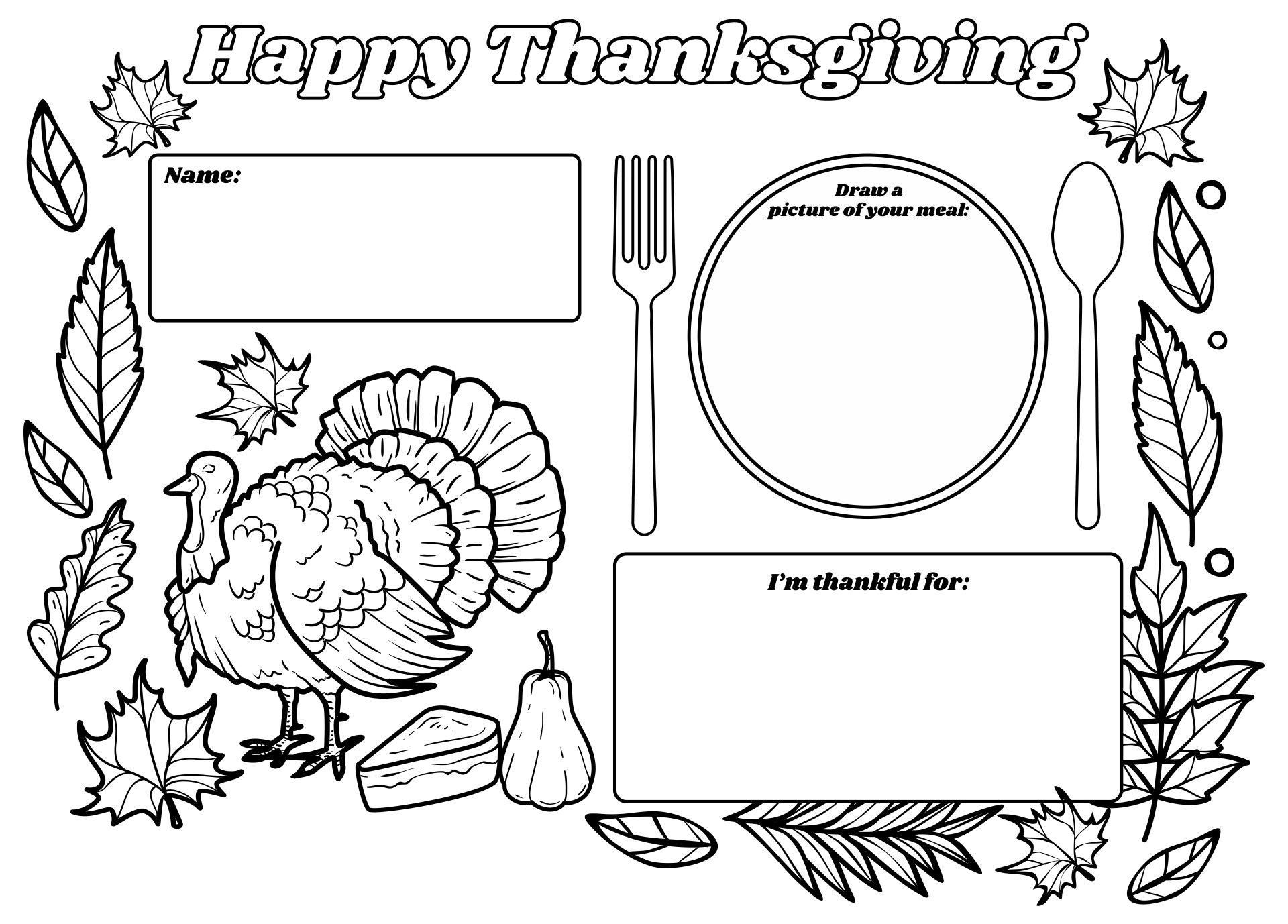 10 Best Printable Placemats To Color PDF for Free at Printablee