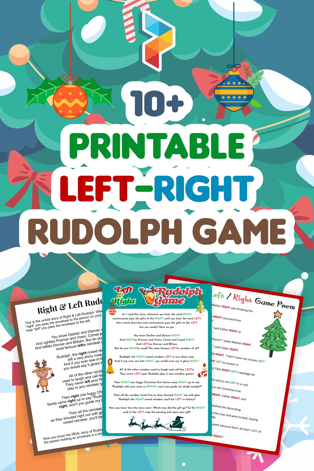 Printable Left-Right Rudolph Game