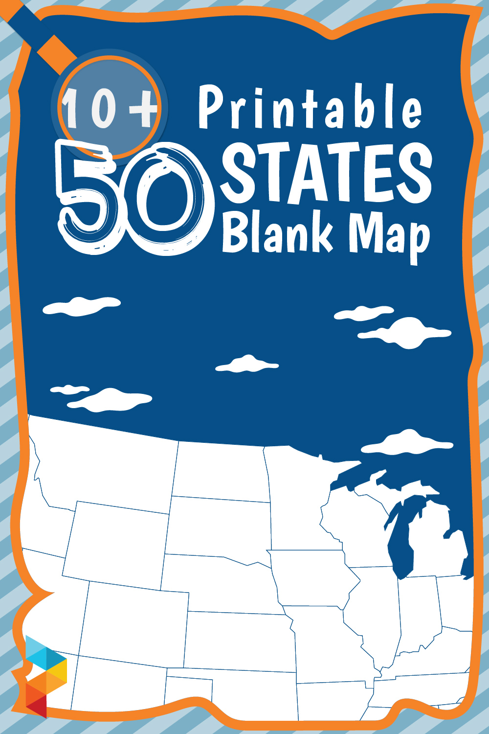 50 States Blank Map