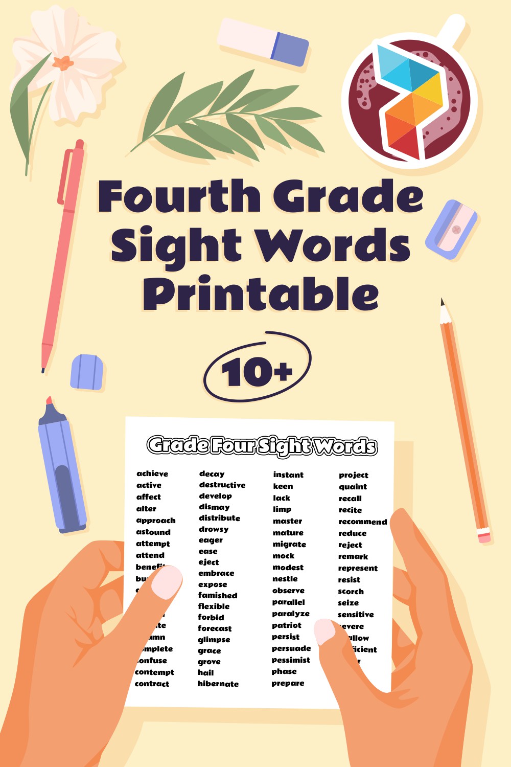 Fourth Grade Sight Words Printable