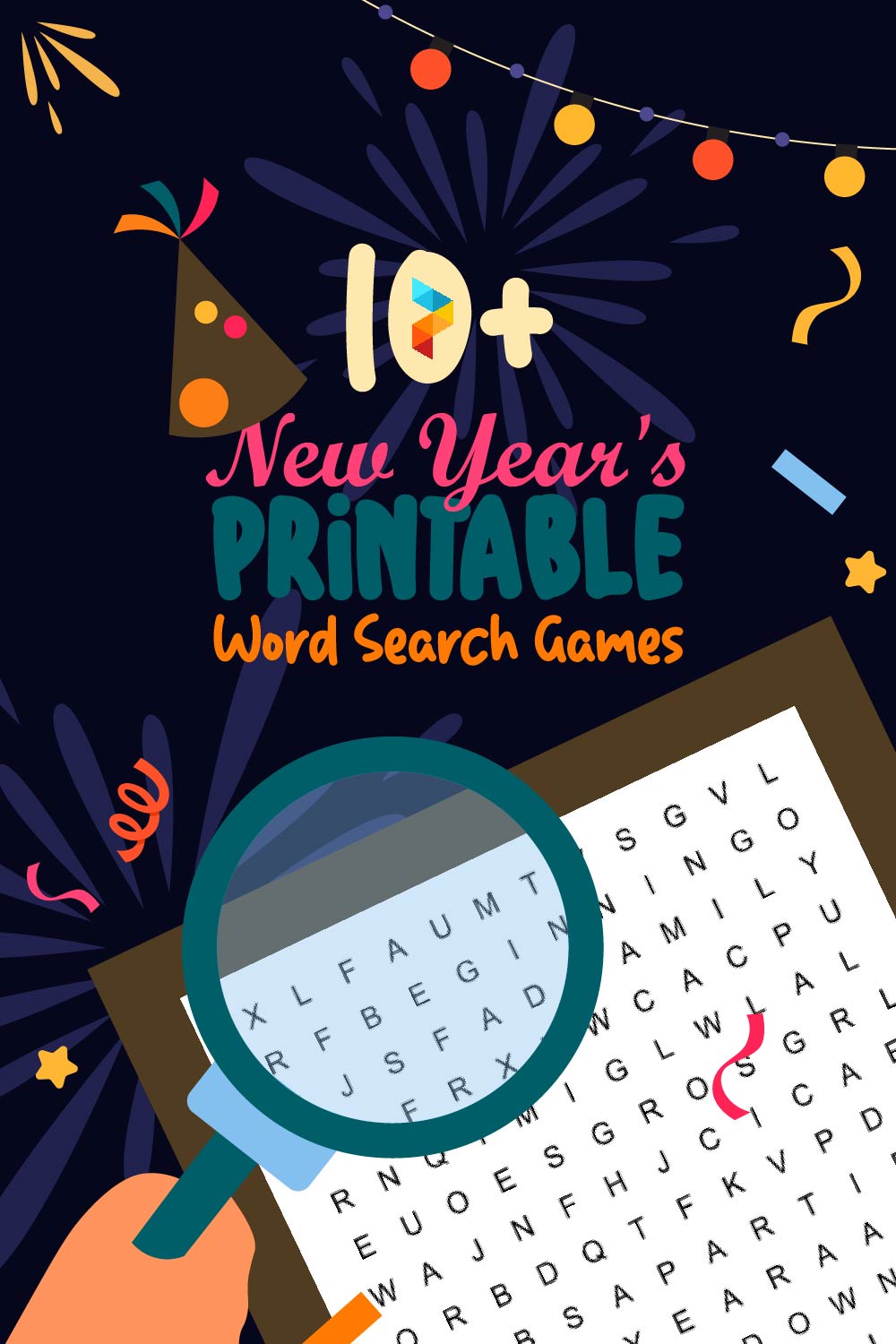New Year's Printable Word Search Games