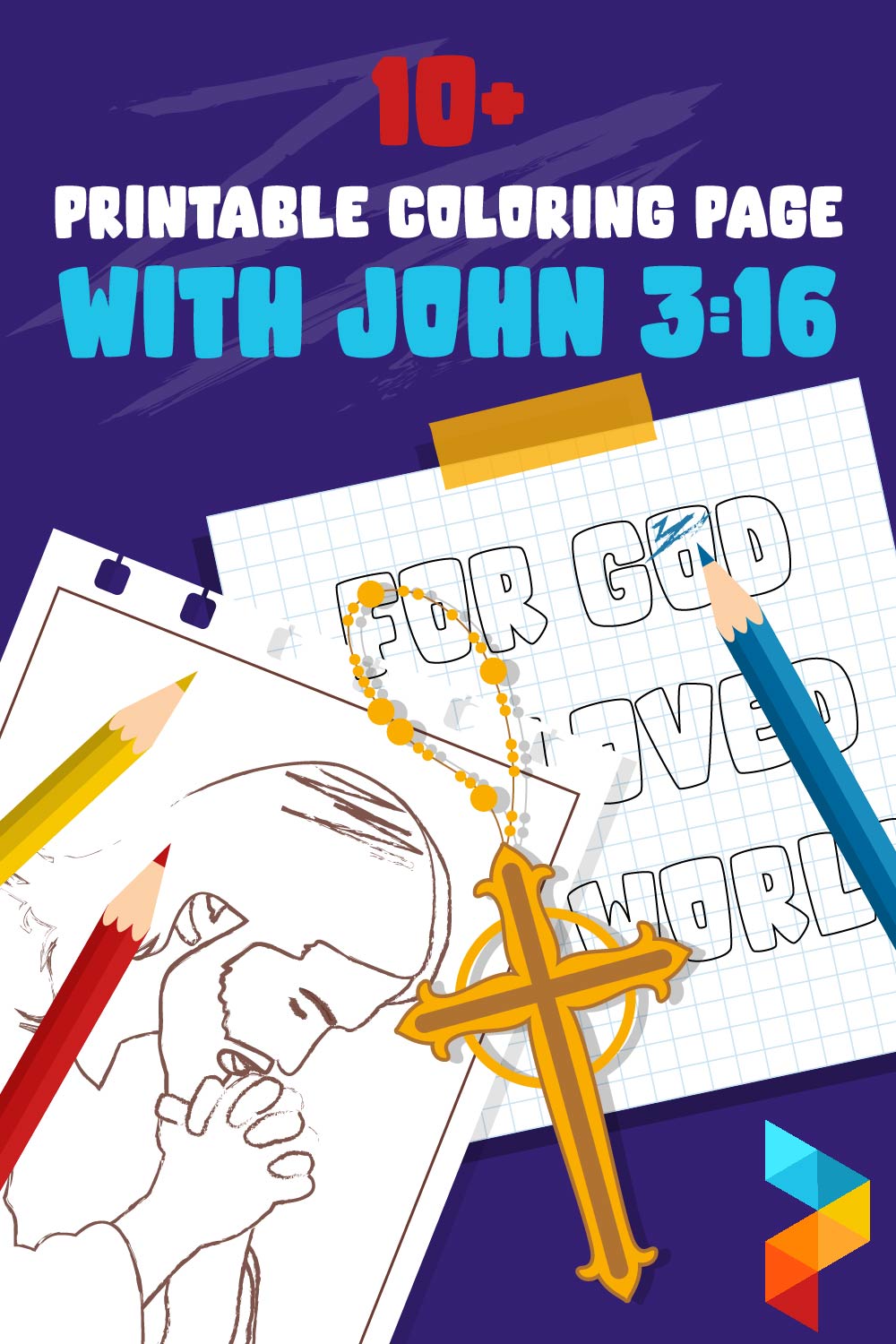 Coloring Page With John 3 16