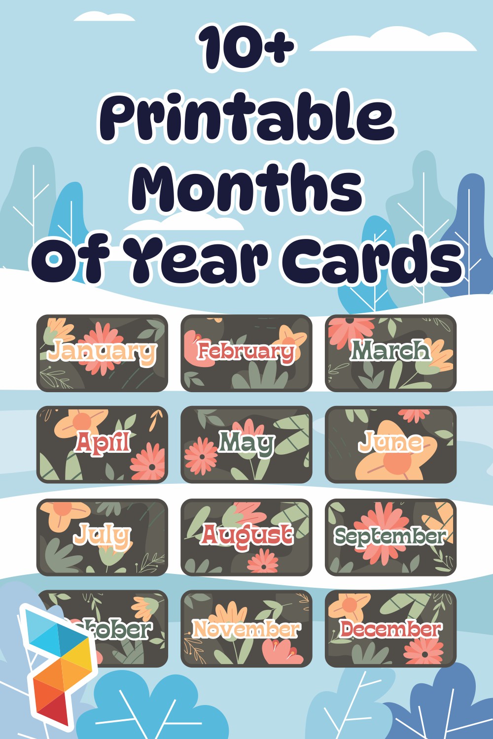 Months Of Year Cards