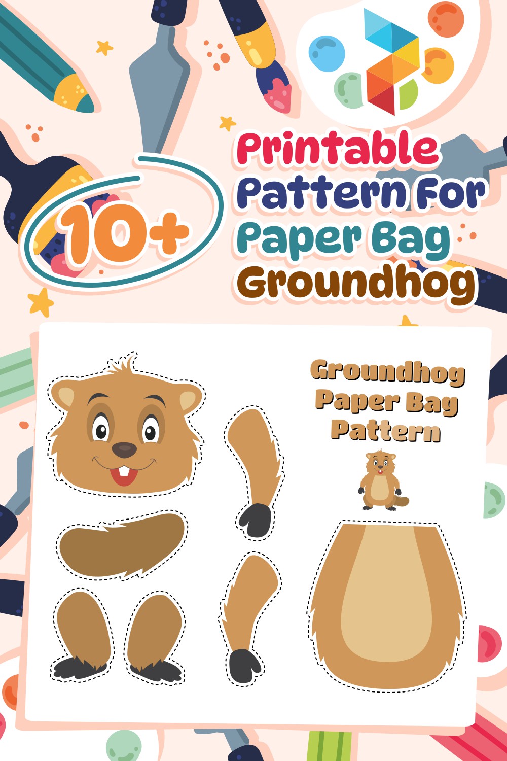 Pattern For Paper Bag Groundhog