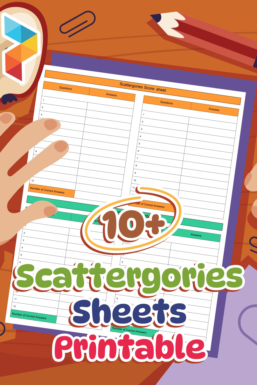 Scattergories Sheets Printable
