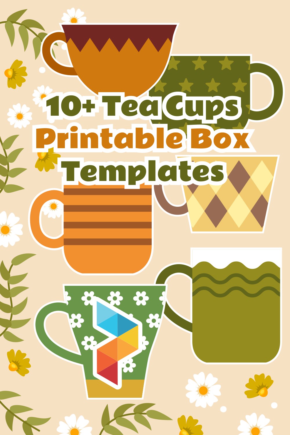 Tea Cups Box Templates