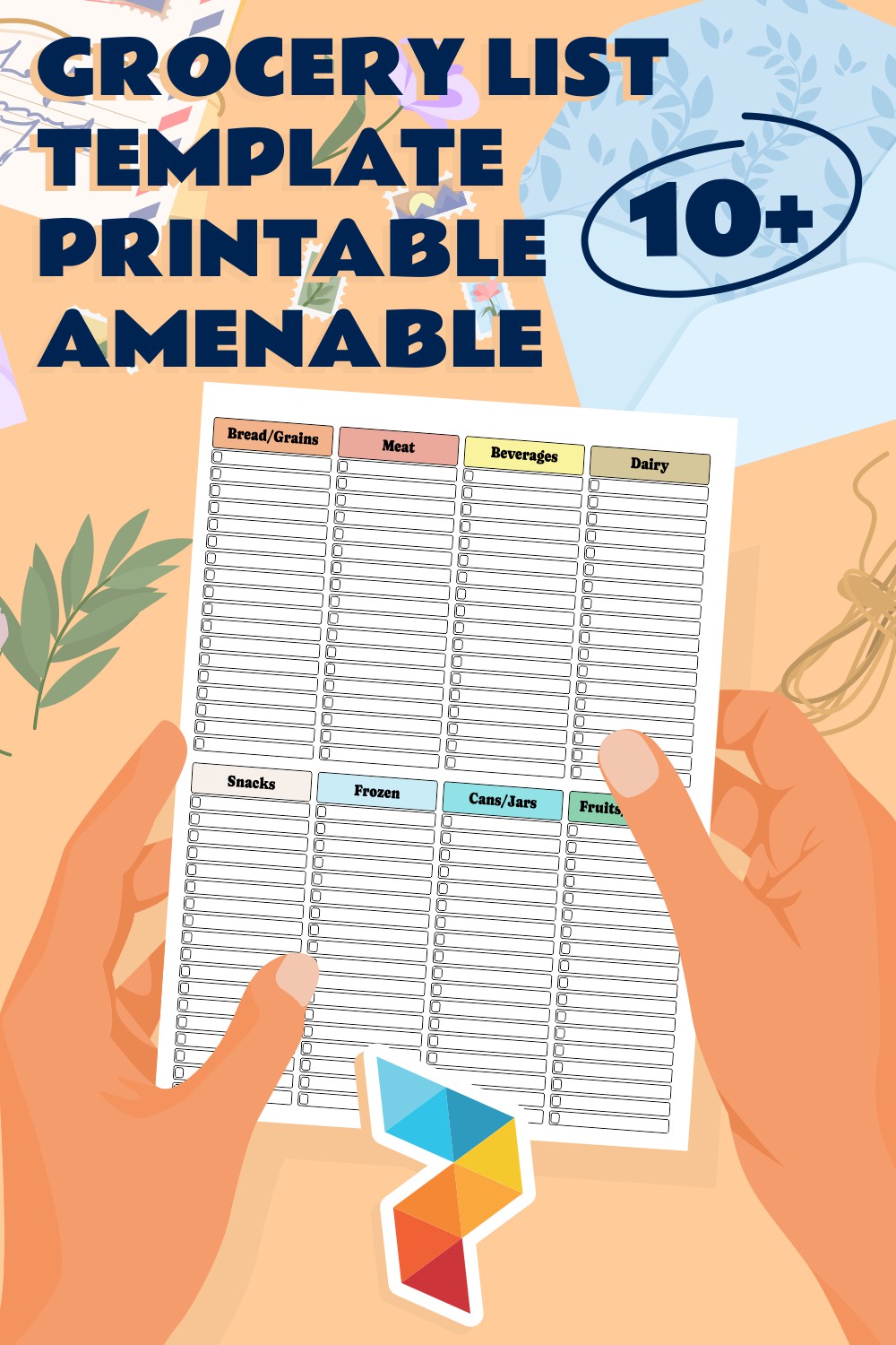 Grocery List Template Amenable