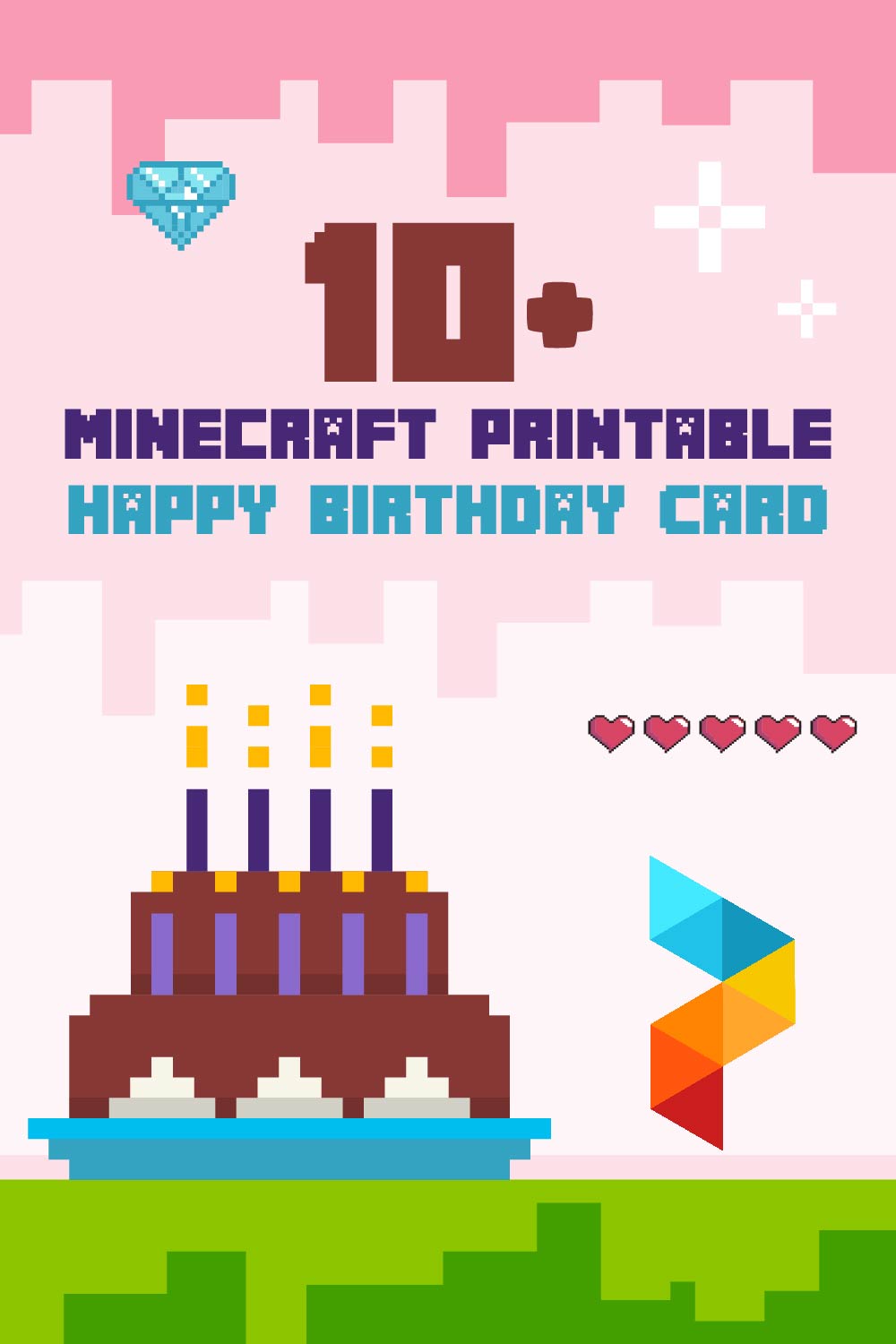 Minecraft Happy Birthday Card