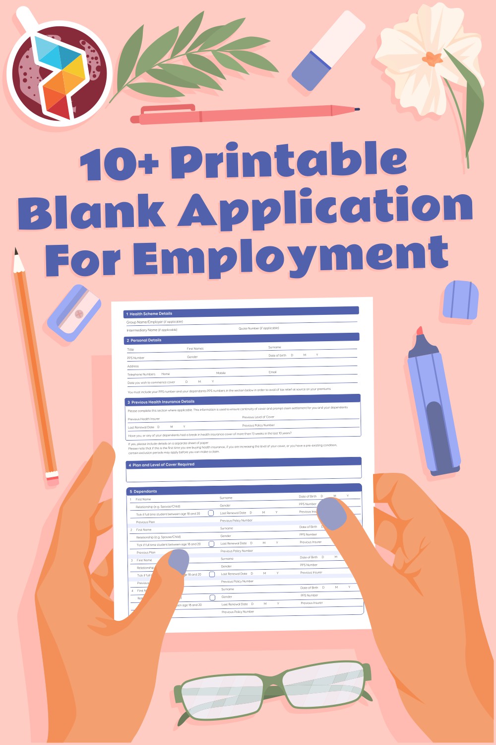 Printable Blank Application For Employment