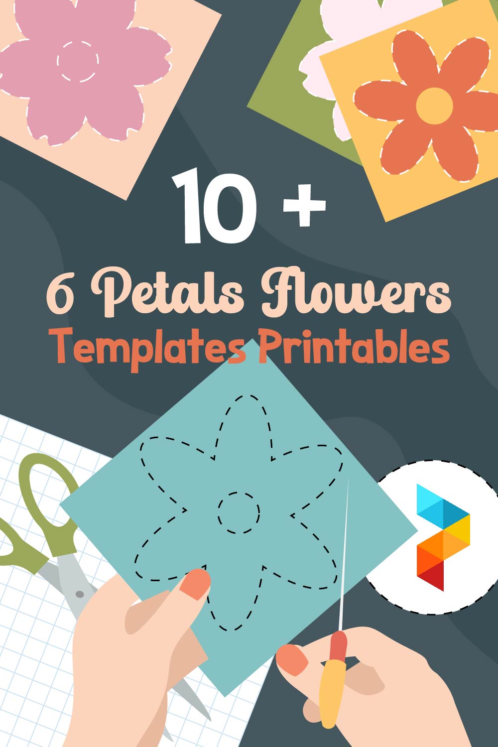 6 Petals Flowers Templates