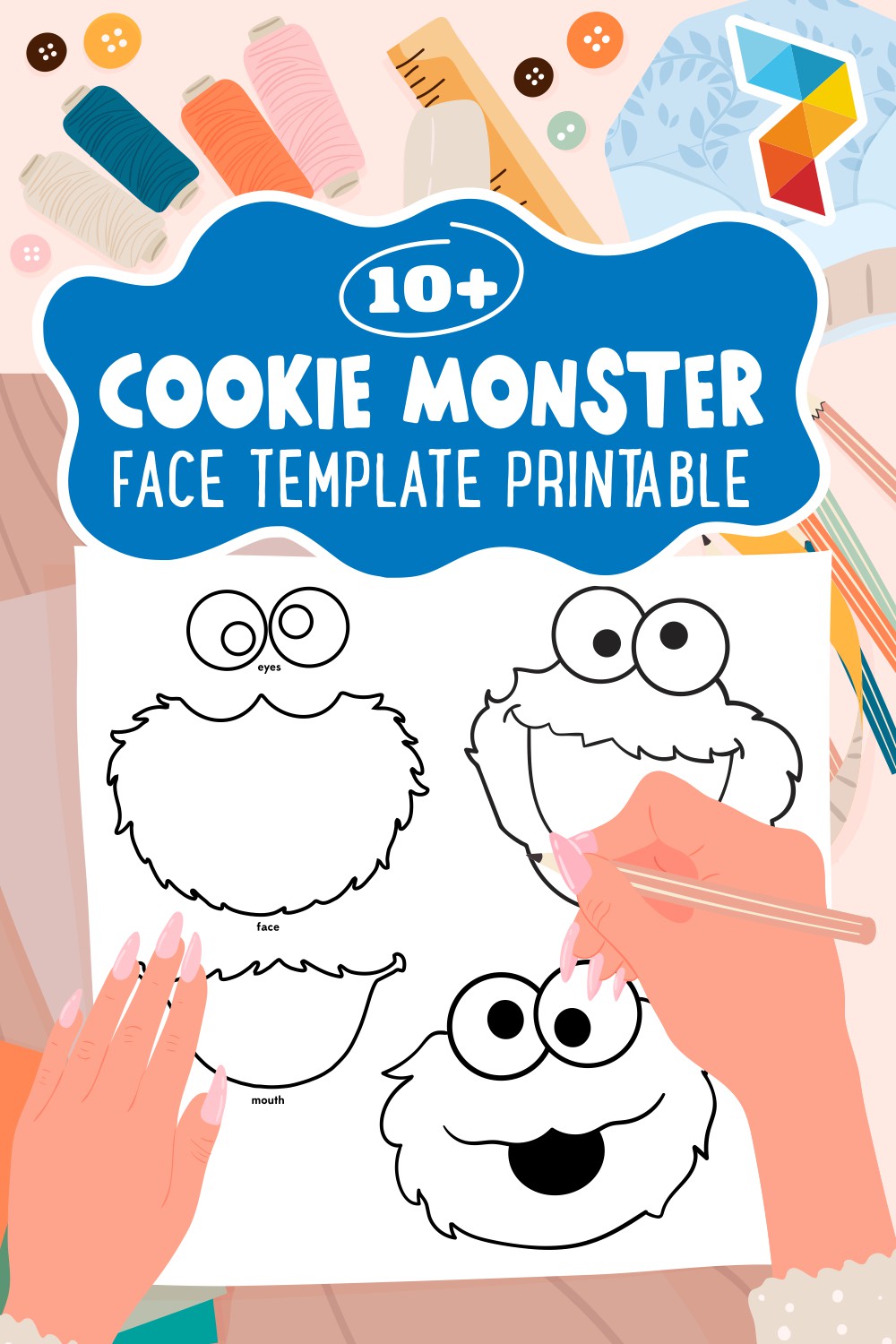 Cookie Monster Face Template