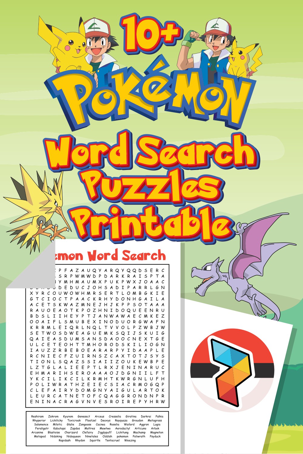 Pokemon Word Search Puzzles