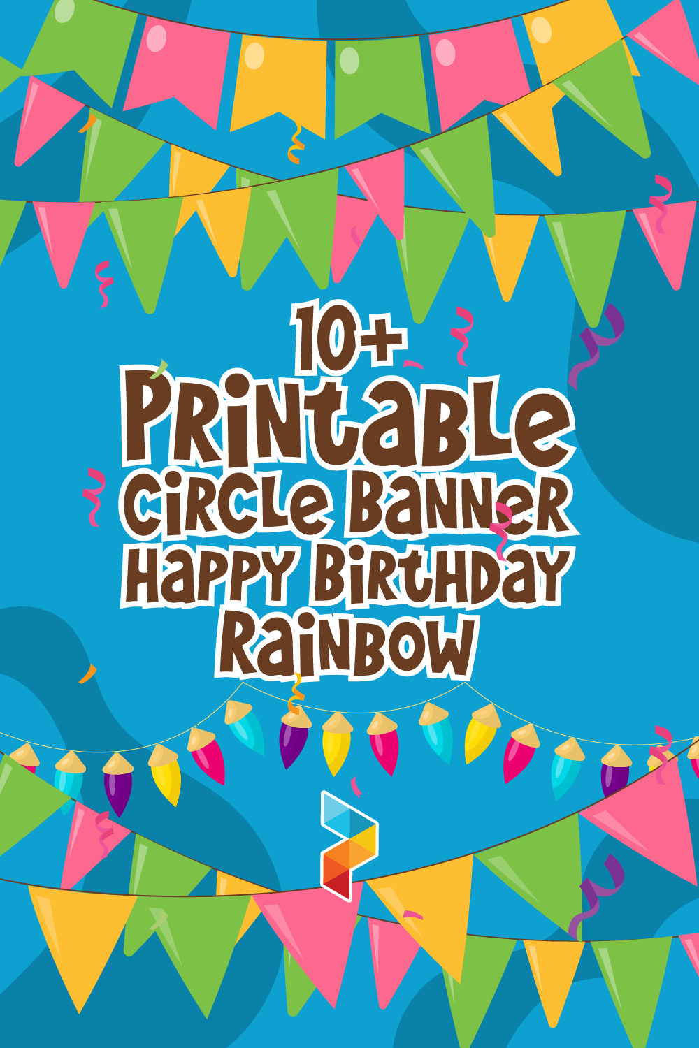 Circle Banner Happy Birthday Rainbow