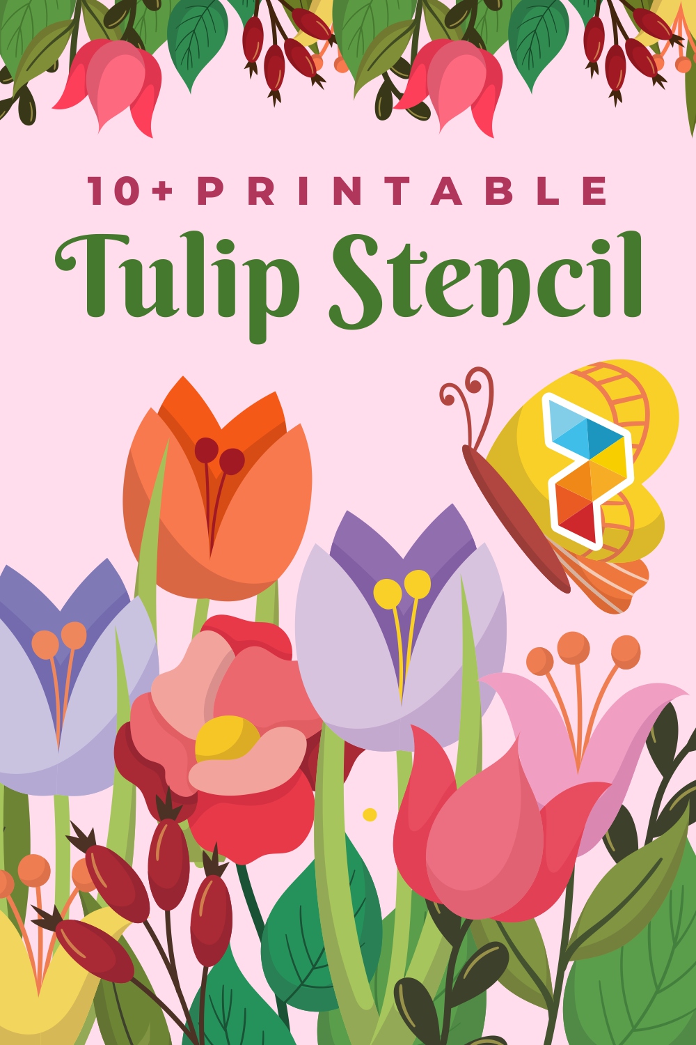 Free Tulip Stencil