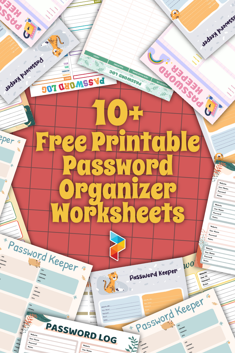 Password Organizer Worksheets