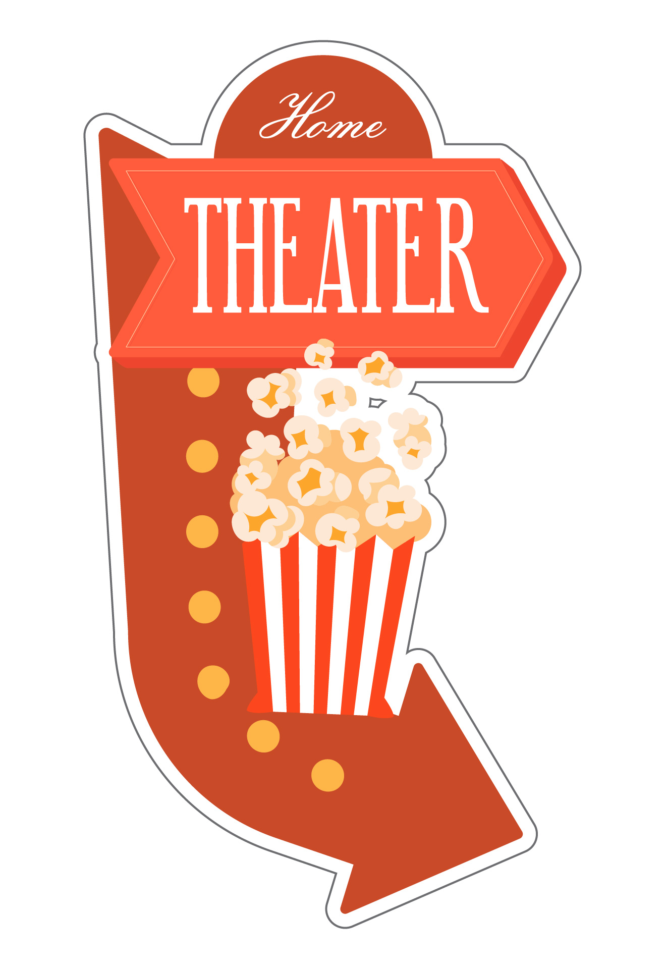 Vintage Style Popcorn Signs for Home Theaters