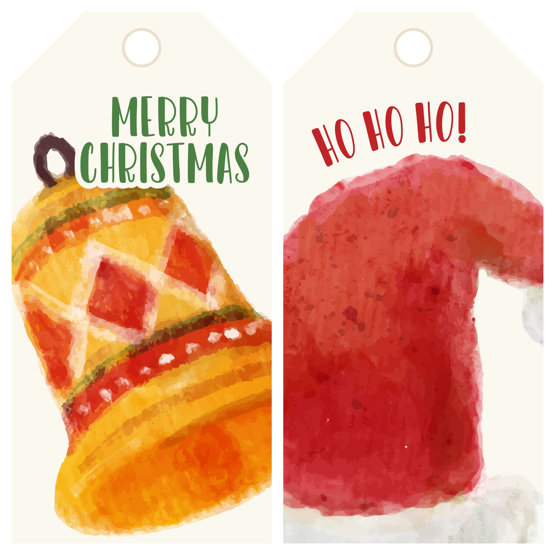 Printable Watercolor Gift Tags for Christmas