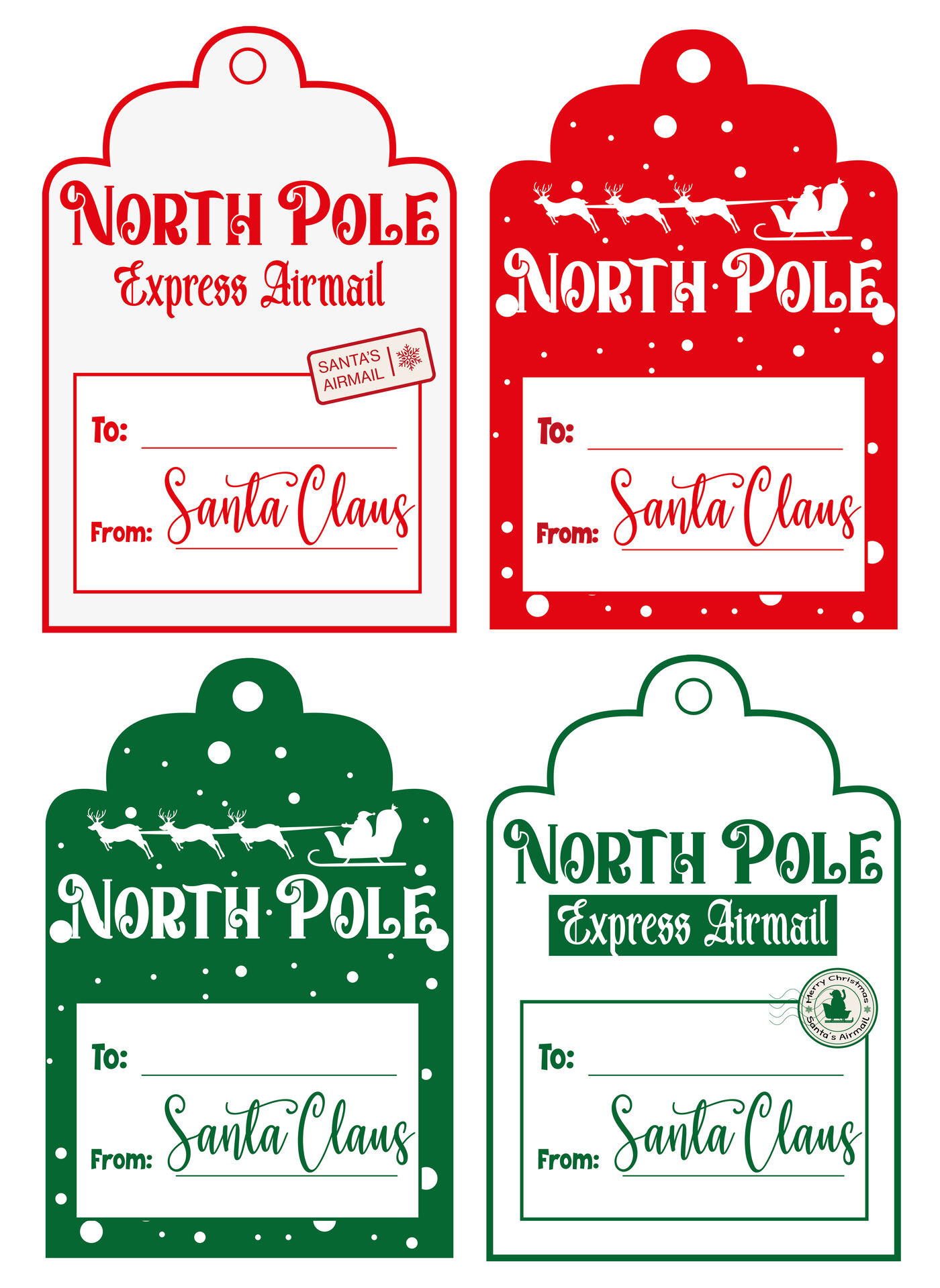 Santas Workshop Holiday Gift Tags