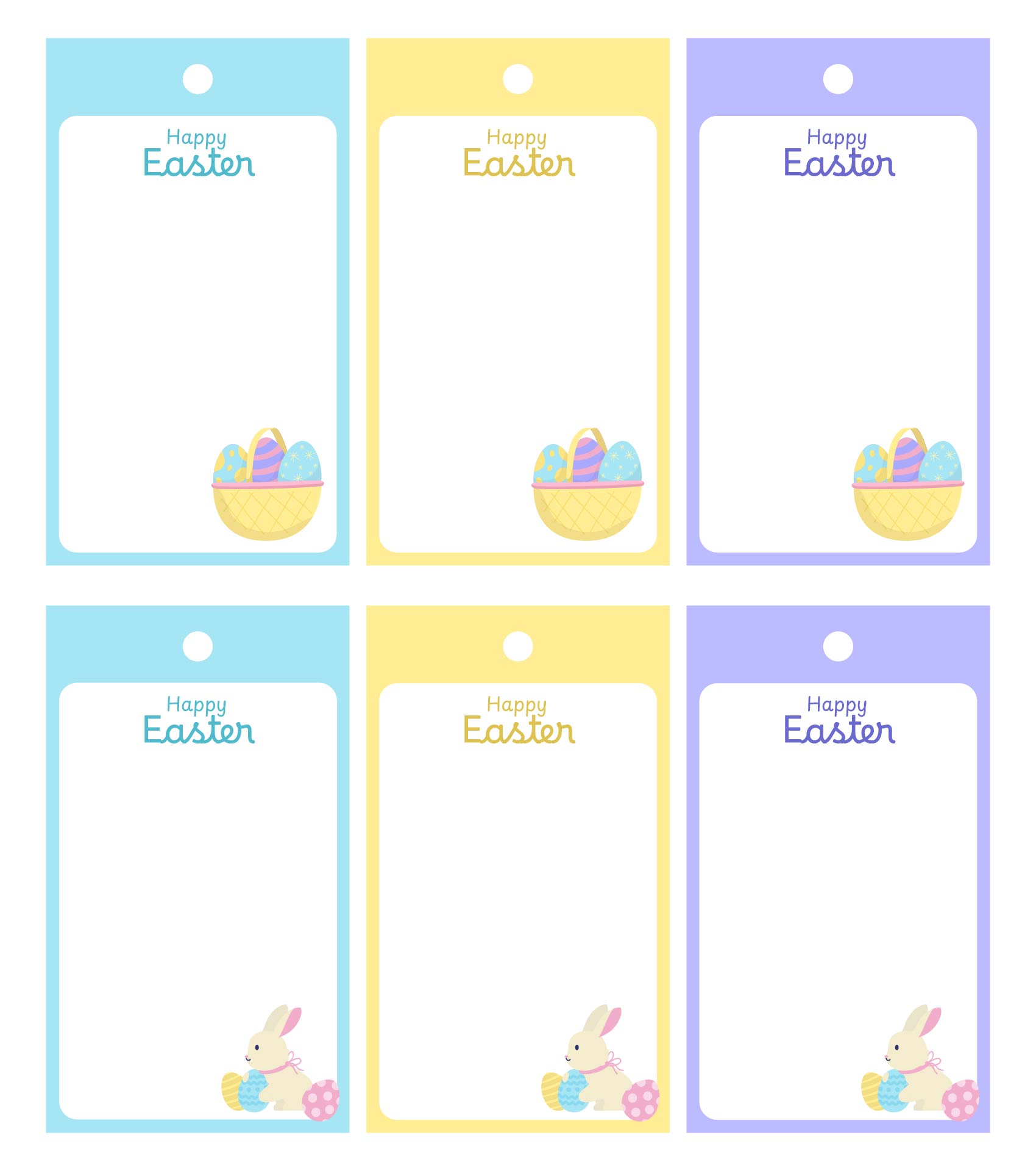 Colorful Easter Basket Tags Printable